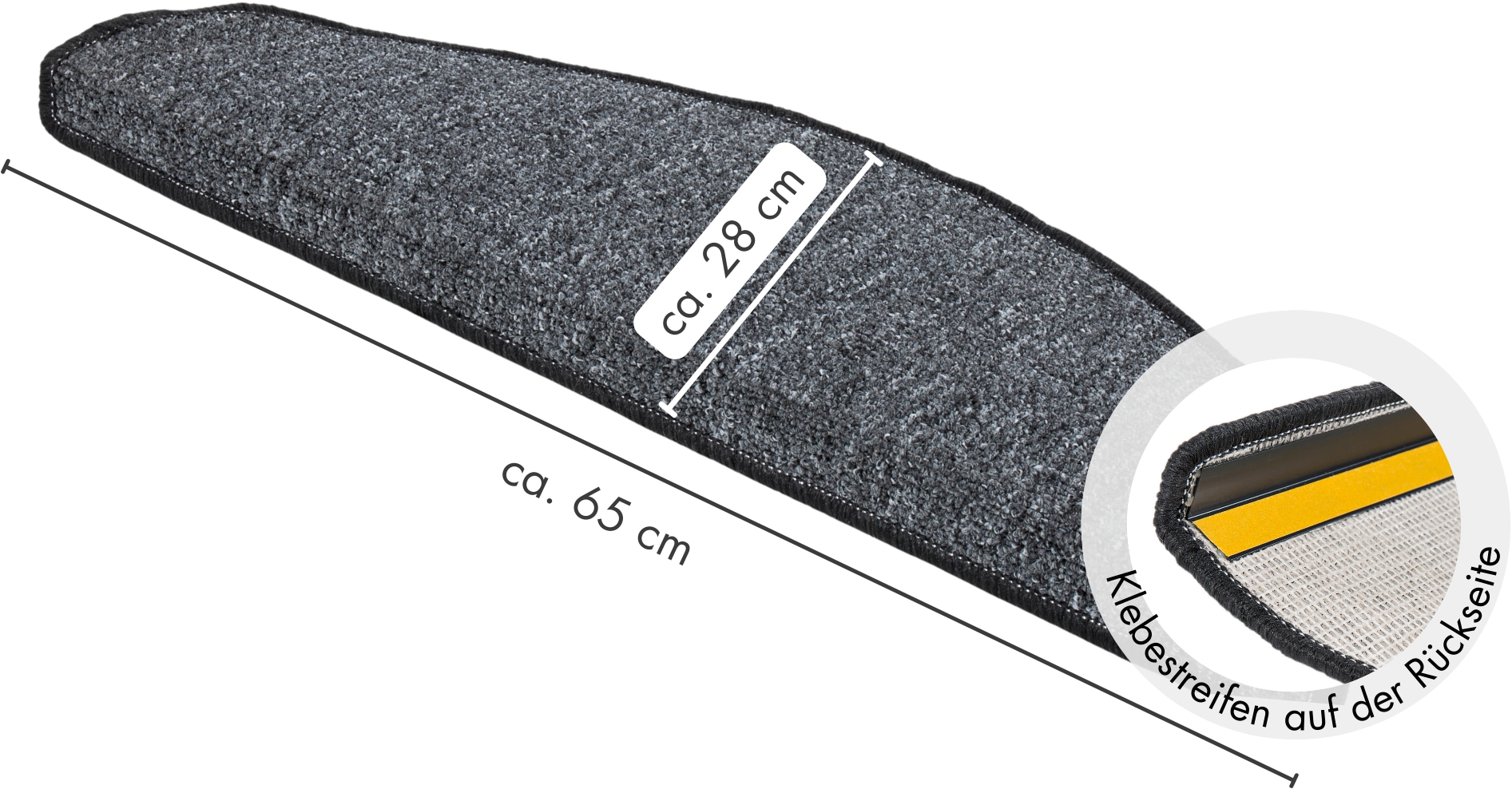 Andiamo Stufenmatte »Rambo, Made in Poland« halbrund 4 mm Höhe melierte Schlinge, selbstklebend, 15 Stück in einem Set