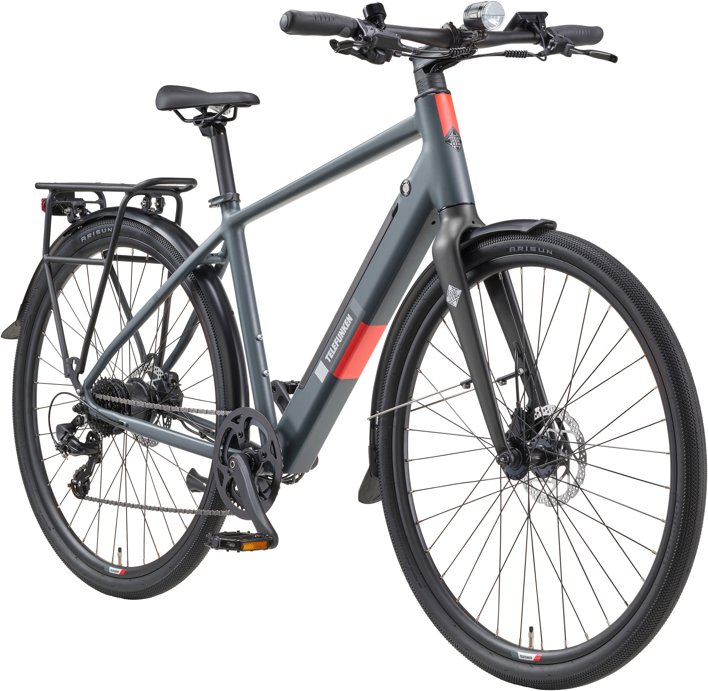 Telefunken E-Bike »UH210 Herren«, 7 Gang, Shimano, Heckmotor 250 W, (28 Zoll, Straßenzulassung, Drehmomentsensor), Pedelec, Elektrofahrrad für Herren, Urbanbike