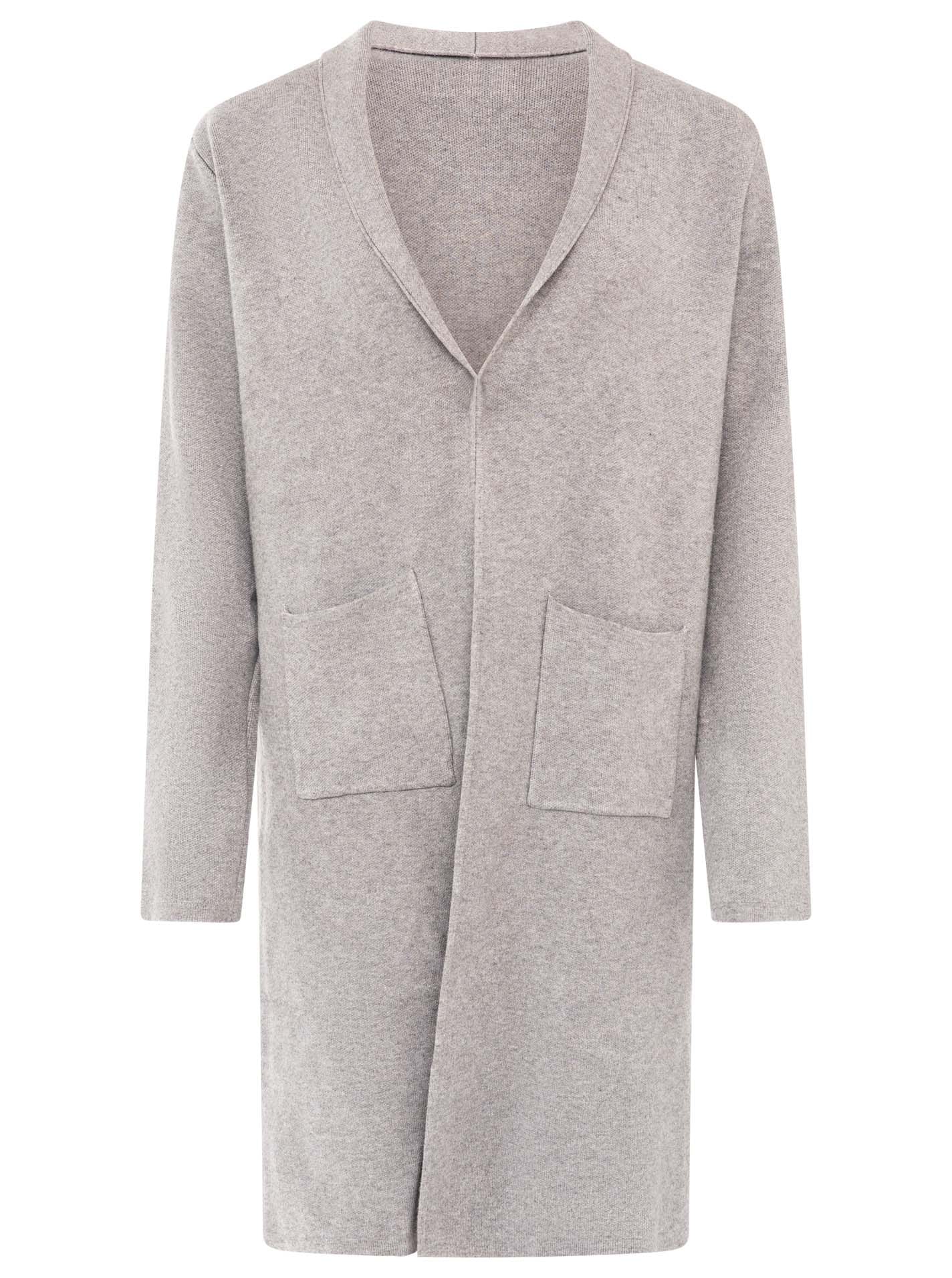 Zwillingsherz Cardigan ""Jessi"" mit Kragen, Langarm, aufgesetzte Taschen, ohne Verschluss, knielang