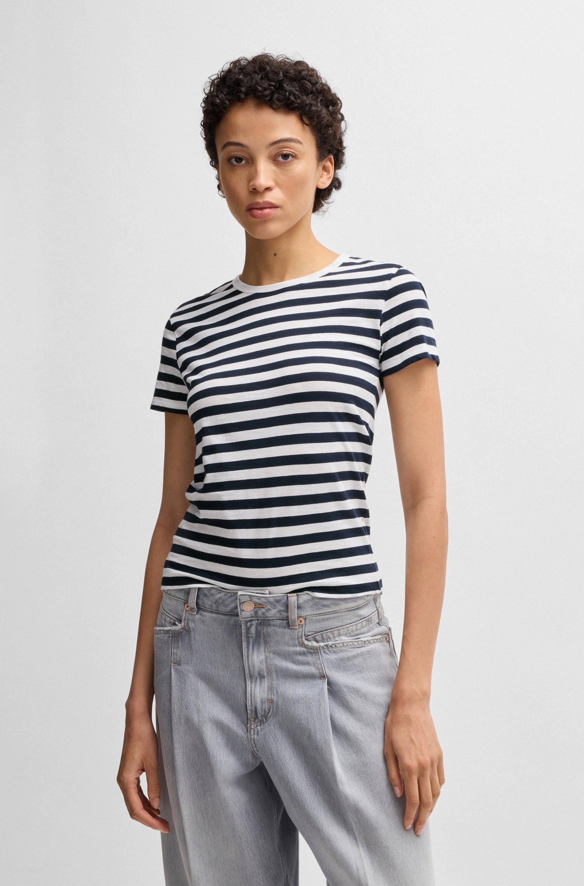 BOSS ORANGE T-Shirt "Esla Striped Premium Damenmode", Premium Damenmode, im günstig online kaufen