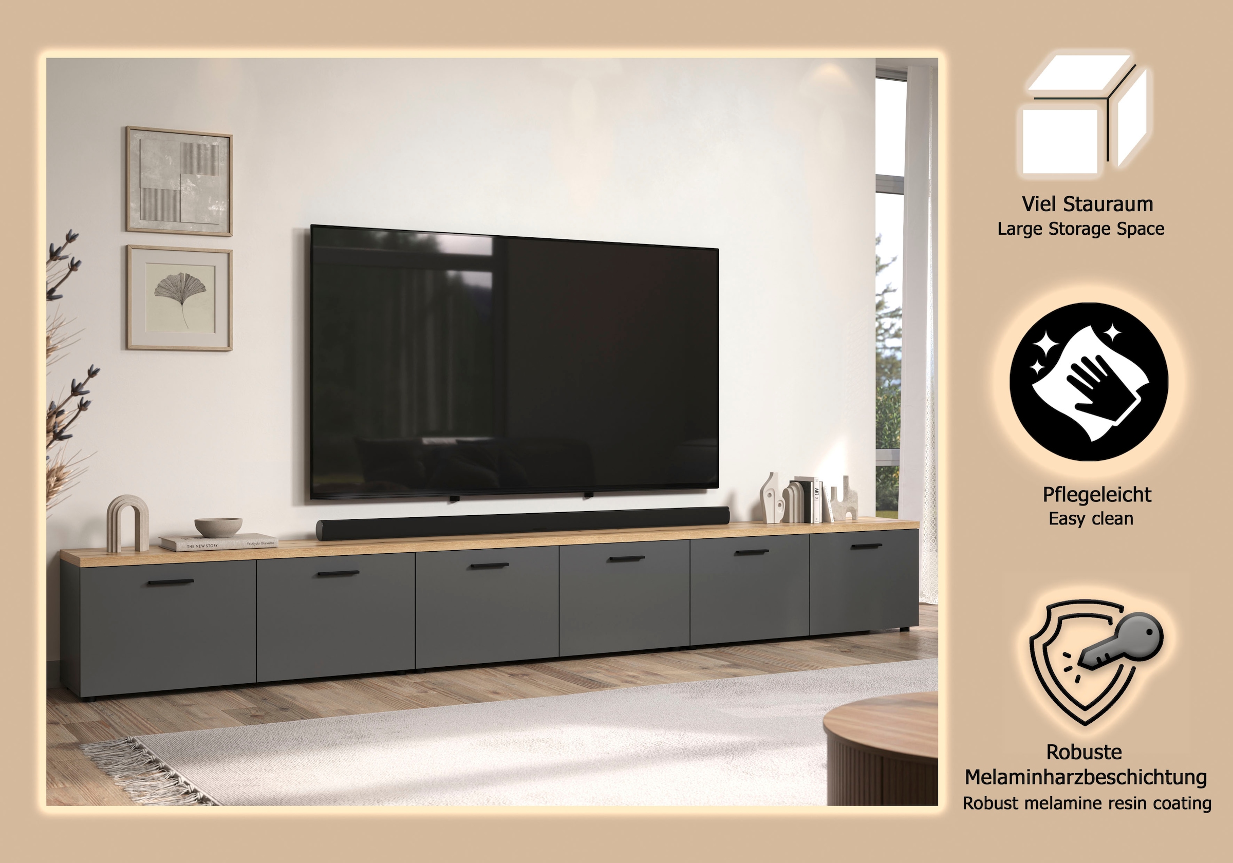 Home affaire TV-Wand »Bajo« 3 Stk. tlg.