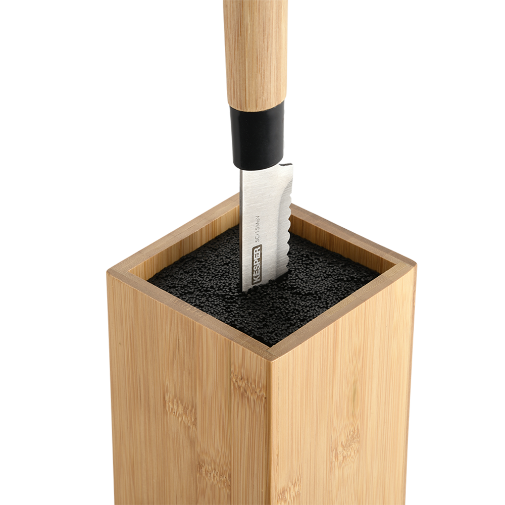 KESPER® Messerblock »Messerhalter mit Kunststoffborsten zum variablen Platzieren der Messer«, 1 tlg., aus FSC®-zertifiziertem Bambus, Höhe ca. 23 cm