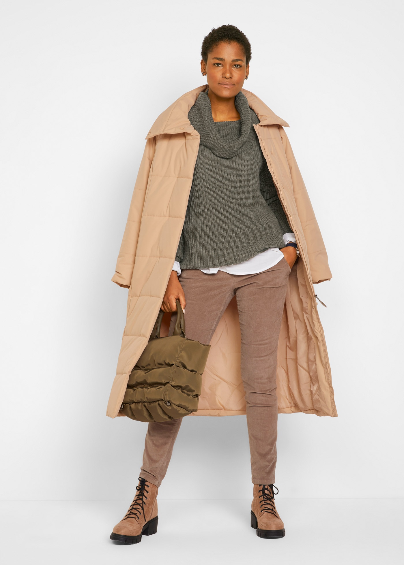 bonprix Strickpullover aus Polyester und Polyacryl, weiter Rollkragen, für den Alltag