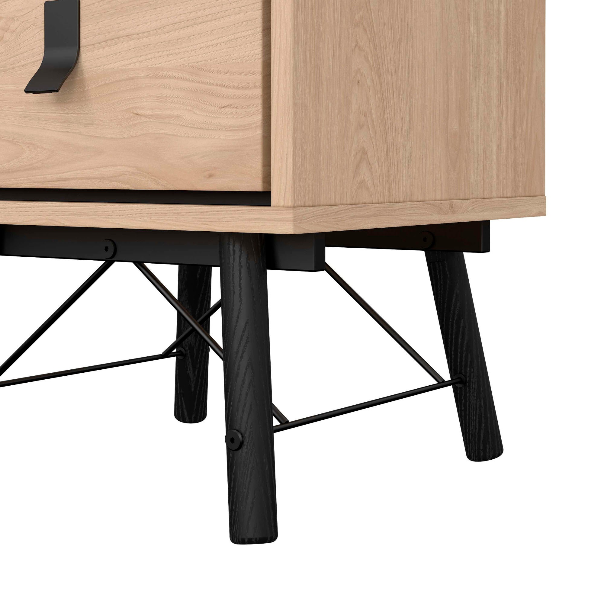 andas Nachttisch »RY«, mit 2 Schubladen, Vollholzbeine, Höhe 60 cm