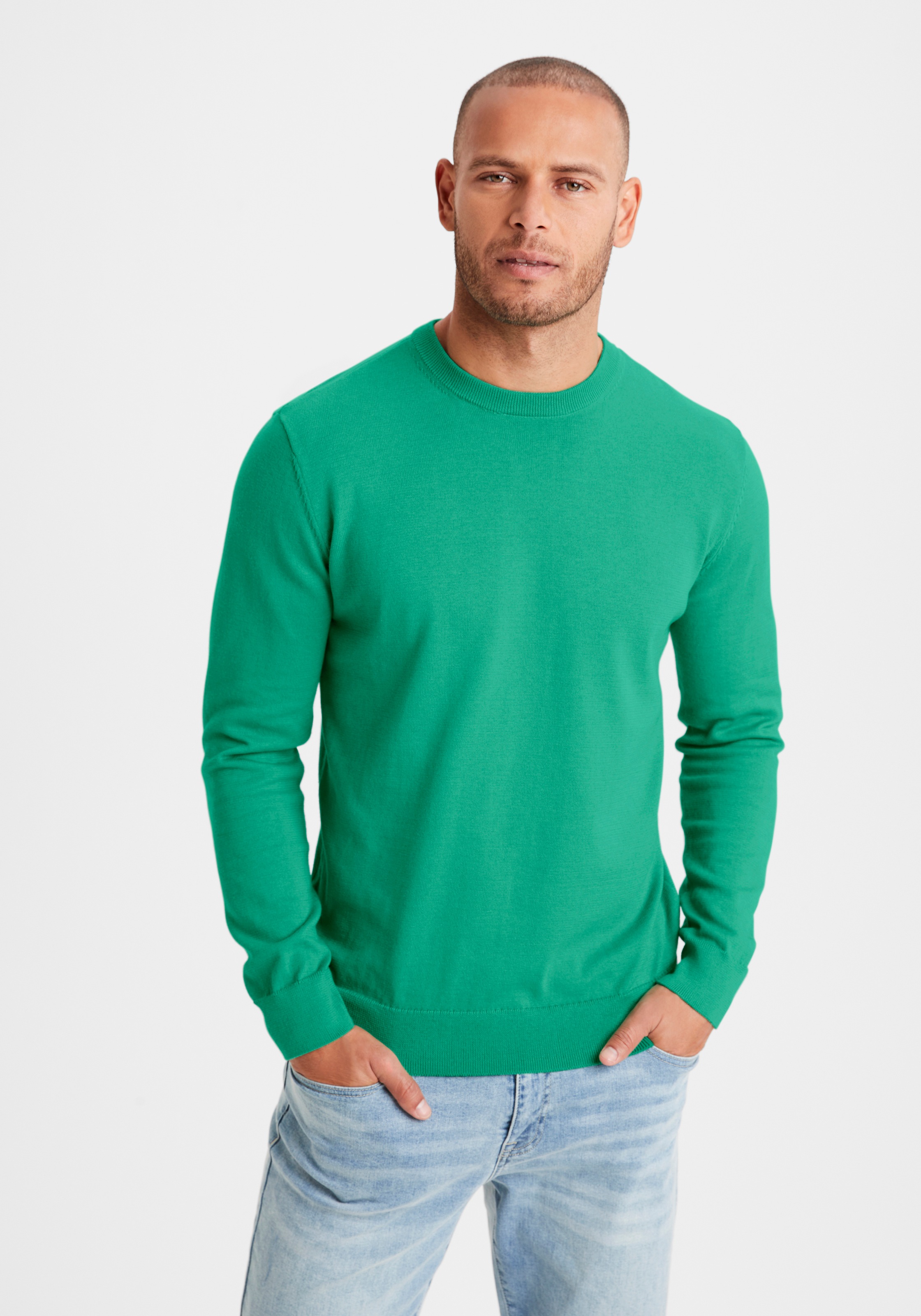 H.I.S Strickpullover Regular Fit, Langarm, Pullover aus Feinstrick, Baumwol günstig online kaufen