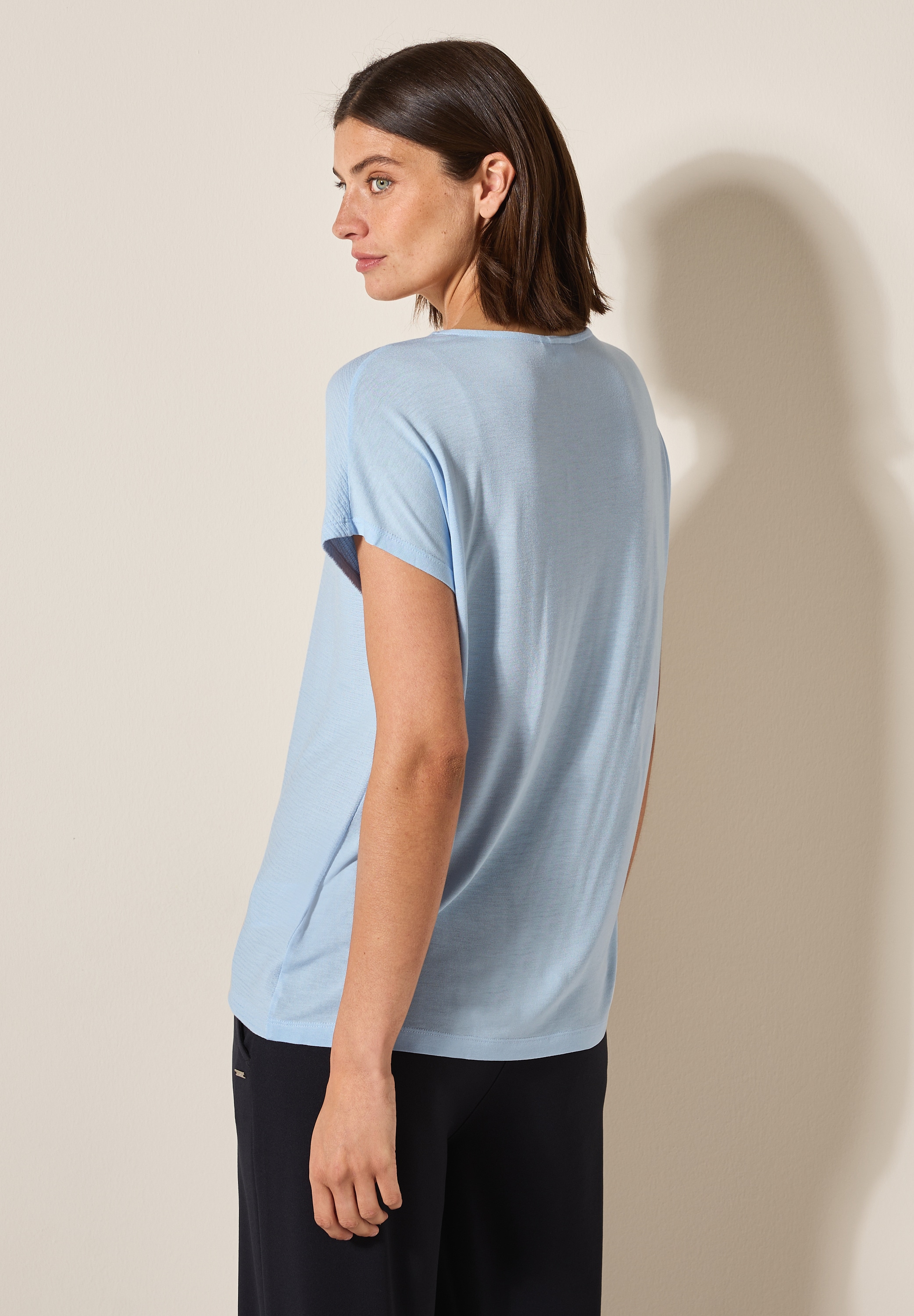 Cecil V-Shirt, aus softem Materialmix