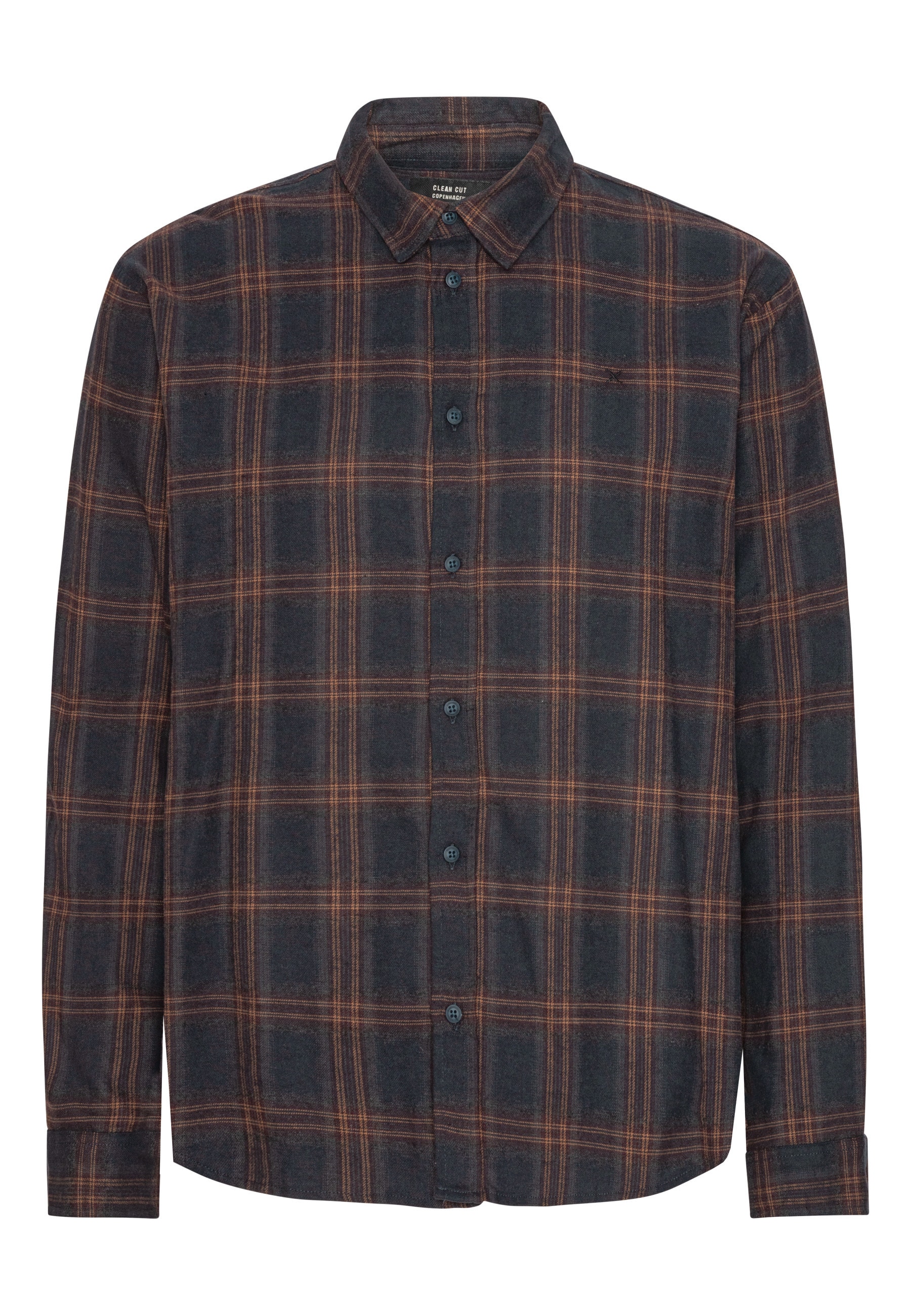 Clean Cut Copenhagen Langarm-Poloshirt "Clean Cut Copenhagen Dylan Checked Flannel Shirt" 1 Stk.