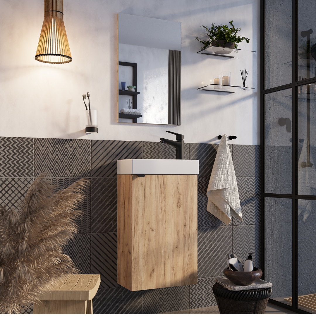 welltime Badmöbel-Set "Badmöbel-Set Gesa, Schrank mit Waschbecken und Spieg günstig online kaufen