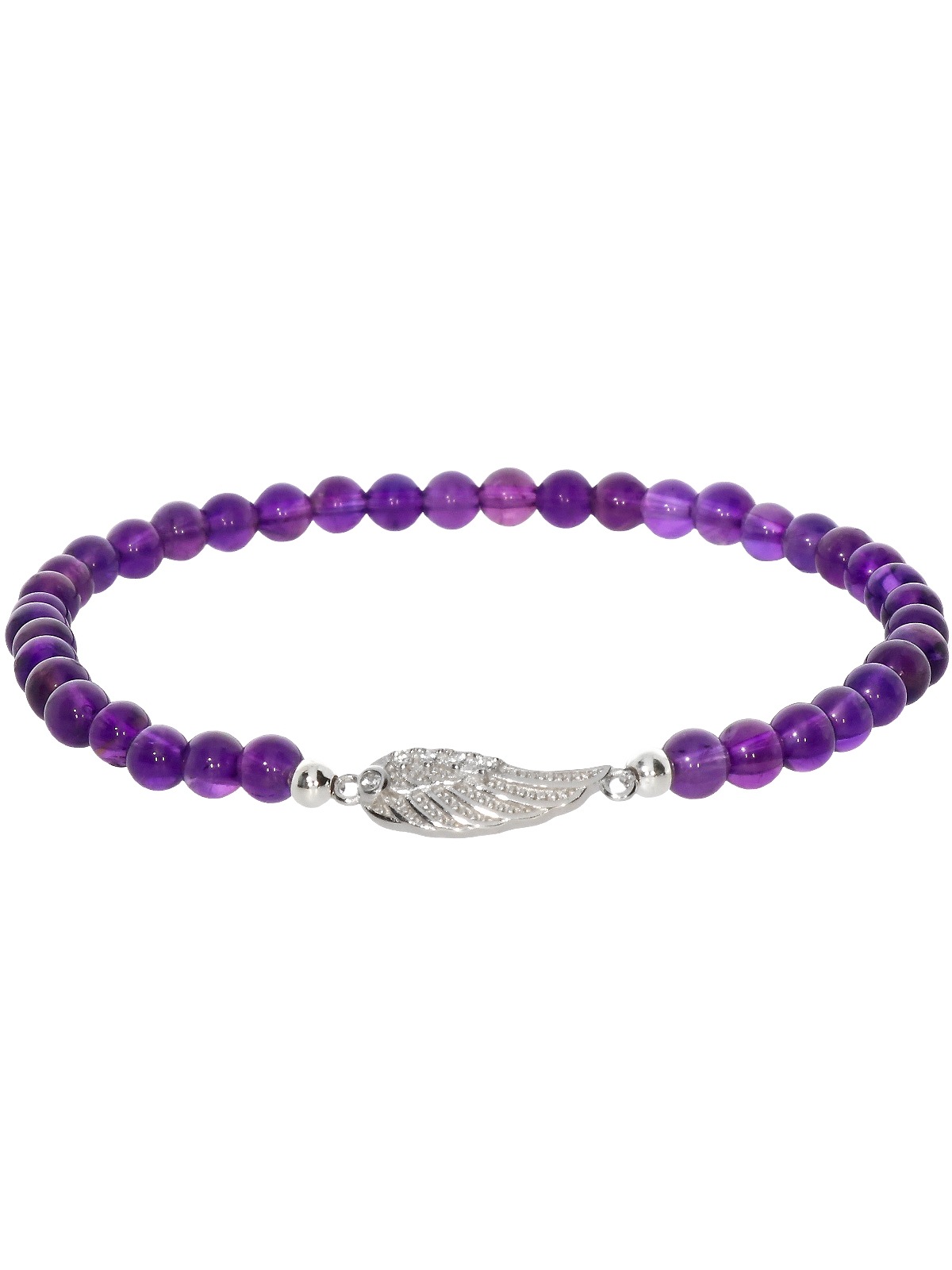 Adelia´s Armband »Damen Schmuck Engelsflügel Amethyst Armband 925 Silber 17 cm«