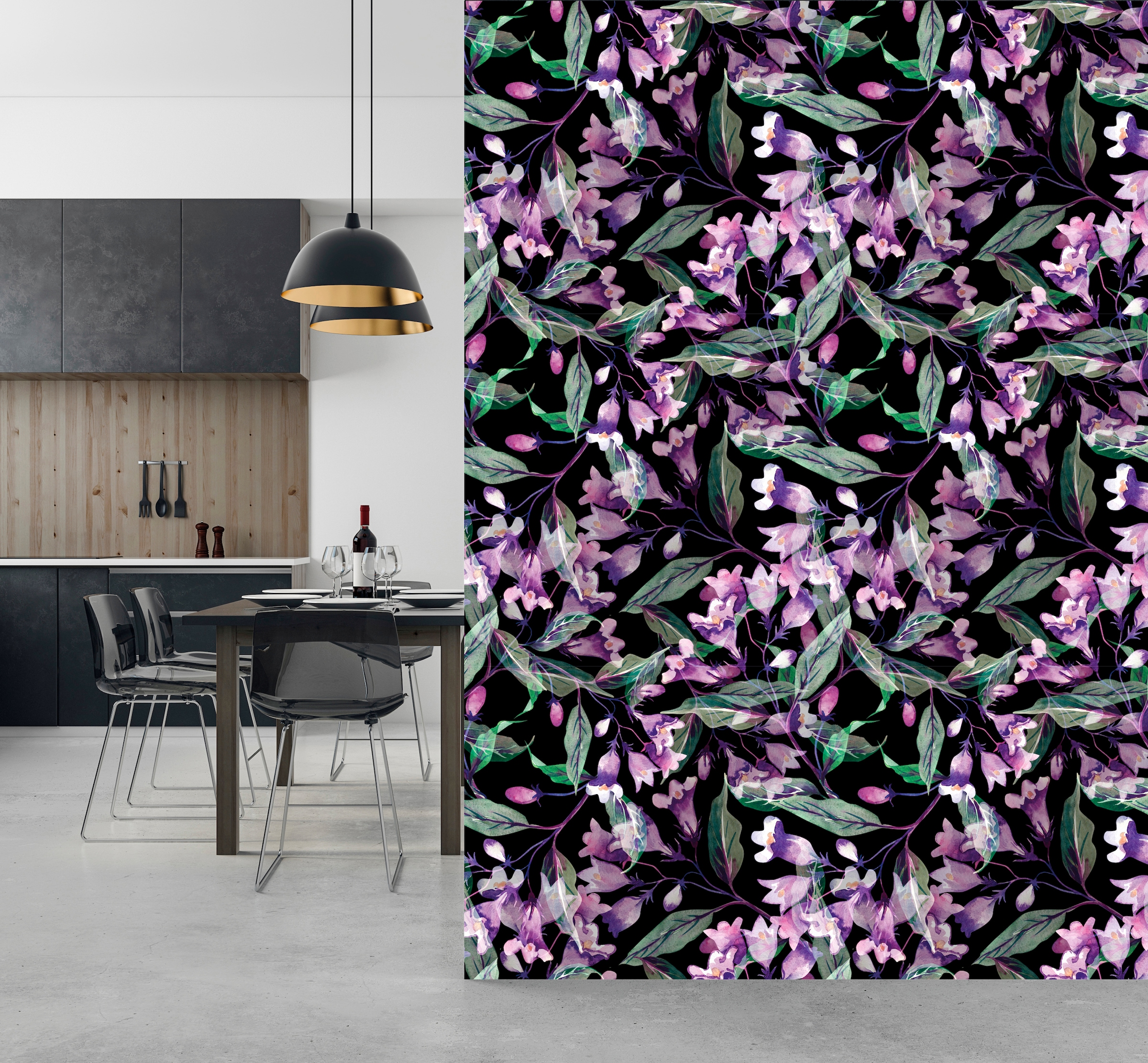 queence Vinyltapete »Günes«, bedruckt-Motiv-botanisch-floral-gemustert-natürlich, 90x250cm, selbstklebend, kinderleichte Anbringung, Sticker