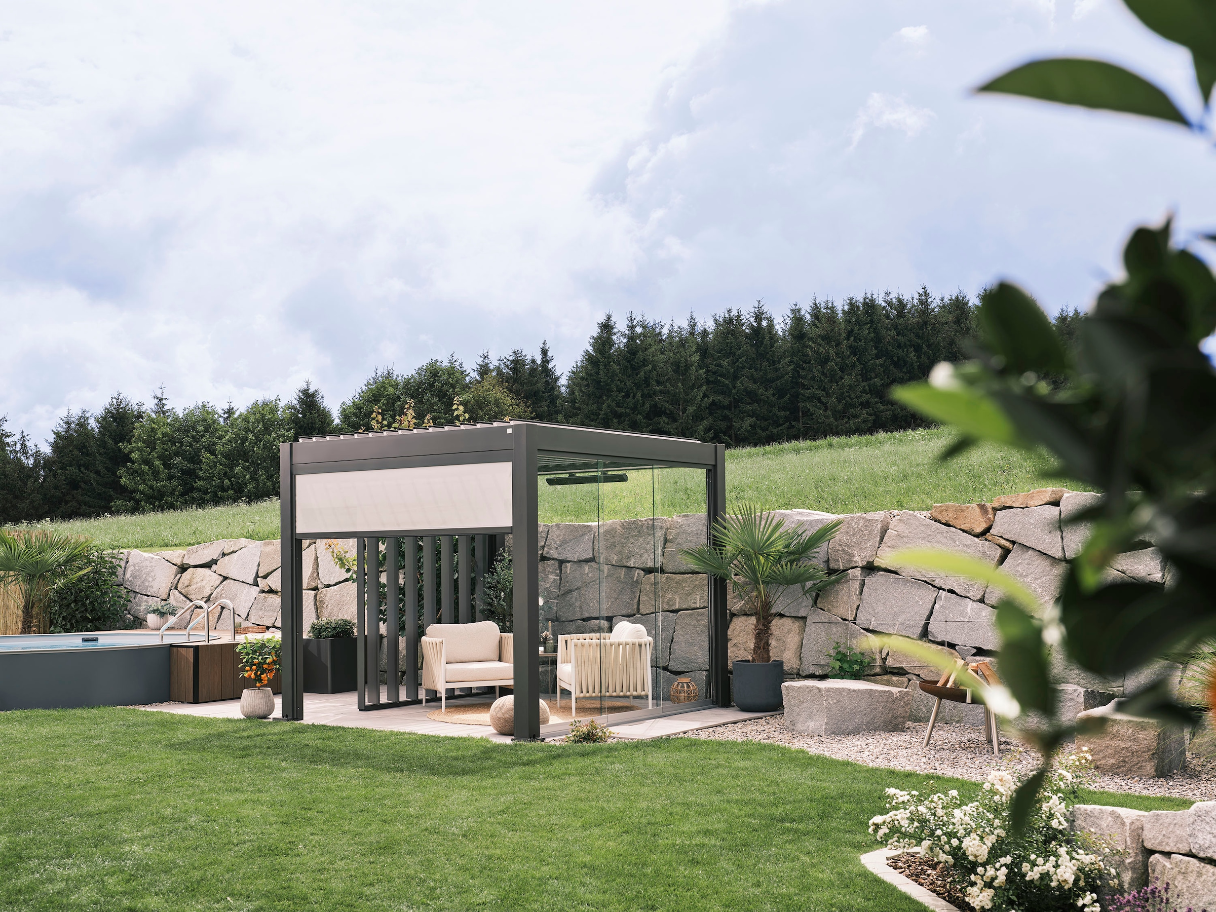 Biohort Pergola "3x3 m, verschiedene Farben" 312x312x264 cm, ausgezeichnet mit dem Red Dot Design Award
