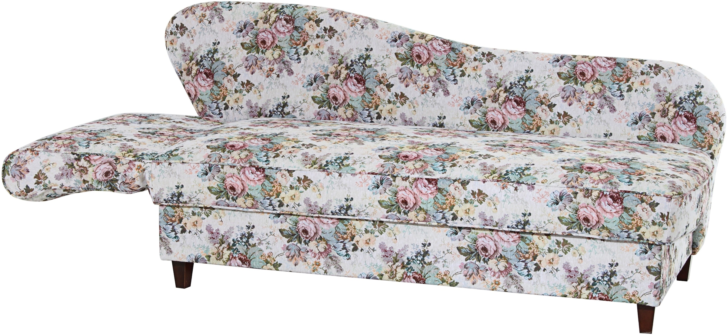 Max Winzer® Recamiere »Saturn, floraler Bezug, mit Bettkasten, bequem durch Federkern«, Armlehne wahlweise links oder rechts