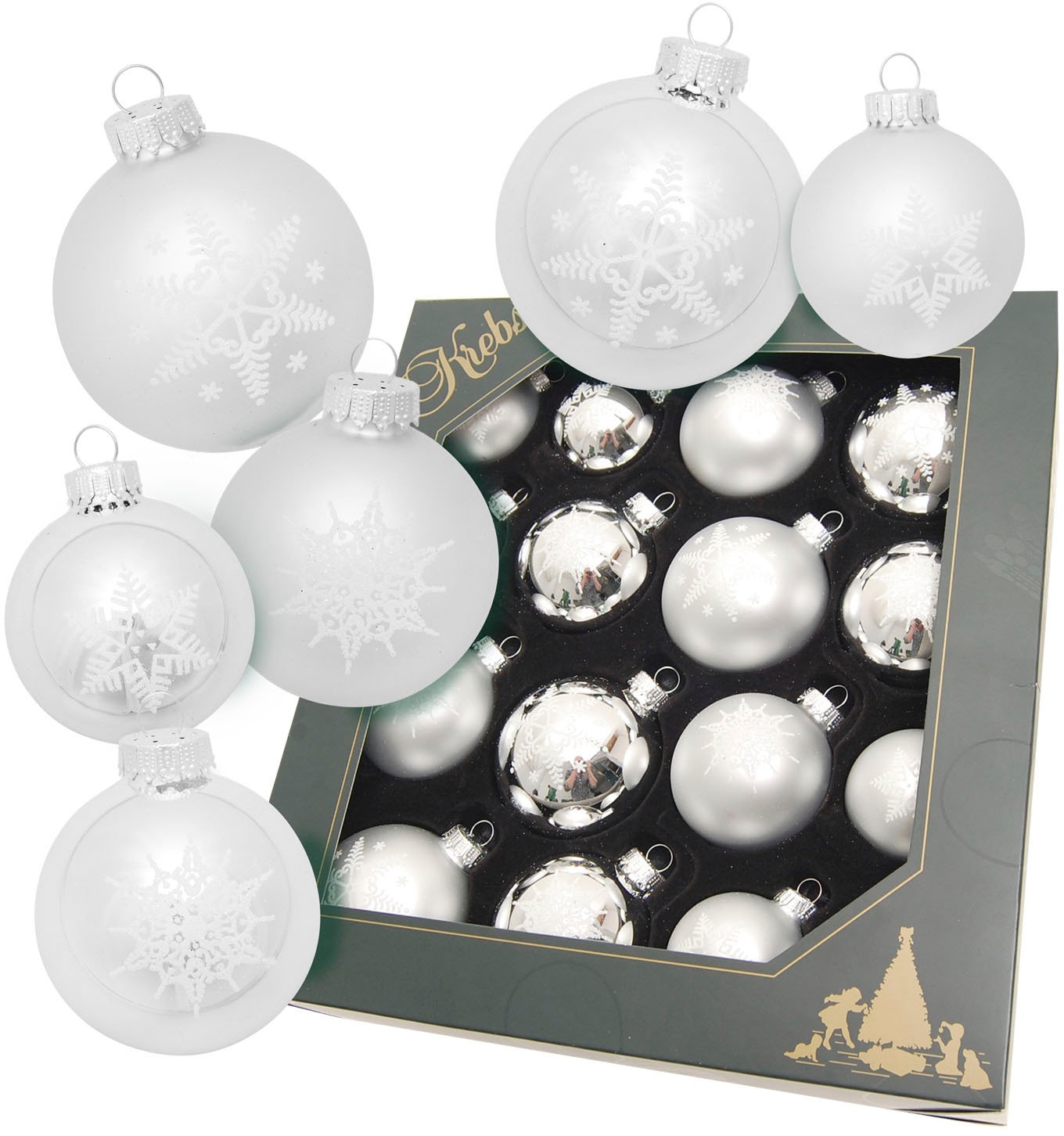 Krebs Glas Lauscha Weihnachtsdeko | Christbaumkugeln (Set, 8 Christbaumschmuck«, »Heilige Weihnachtsbaumkugel rot, Nacht, aus bestellen St.), hochwertige mundgeblasen BAUR Glas