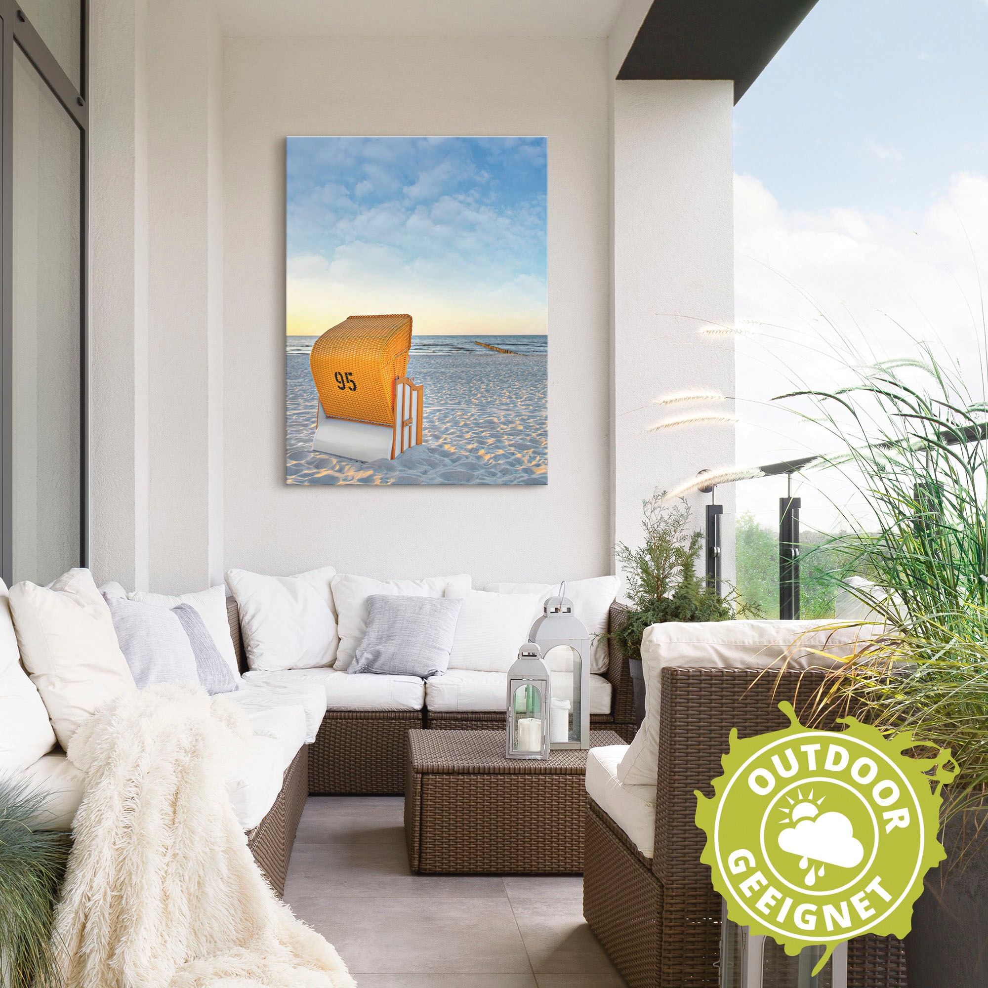 Artland Wandbild »Ostsee7 - Strandkorb«, Strand, (1 St.), als Alubild, Outdoorbild, Leinwandbild, Poster in verschied. Größen