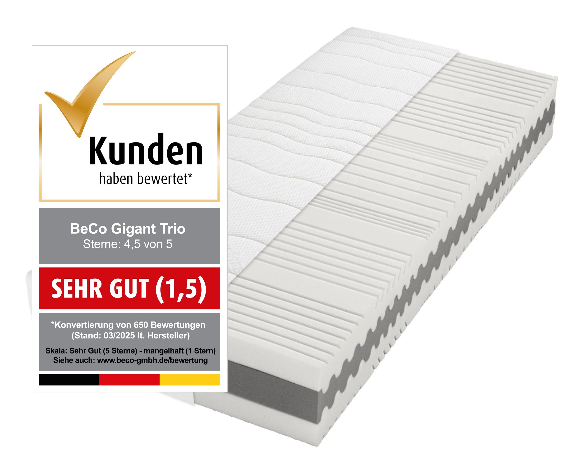 Beco Komfortschaummatratze "Matratze Gigant Trio KS, Luxusmatratzenhöhe, in günstig online kaufen