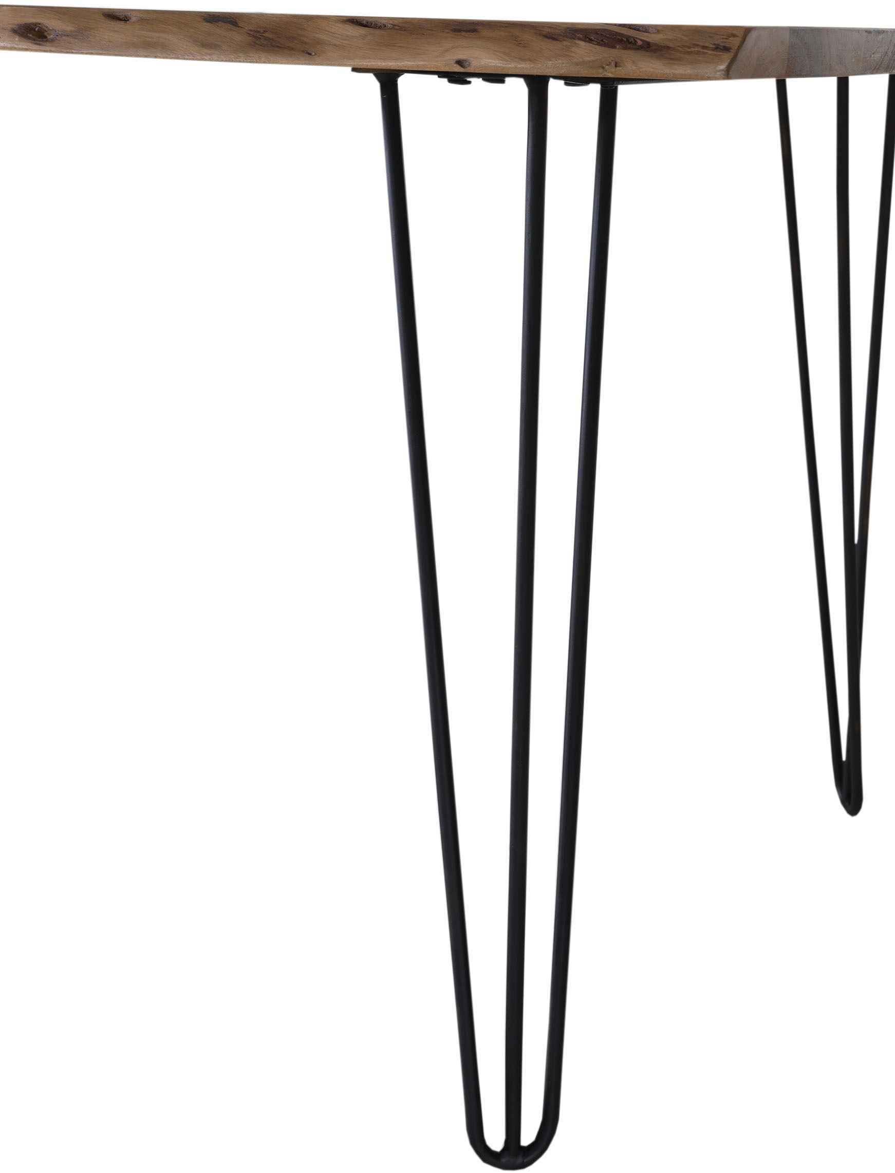 Esstisch GUTMANN FACTORY "Tensio", beige (natur, schwarz, natur), B:190cm H:76cm, Tische, Rechteckiger Esstisch Esstisch Holz-Esstische 3