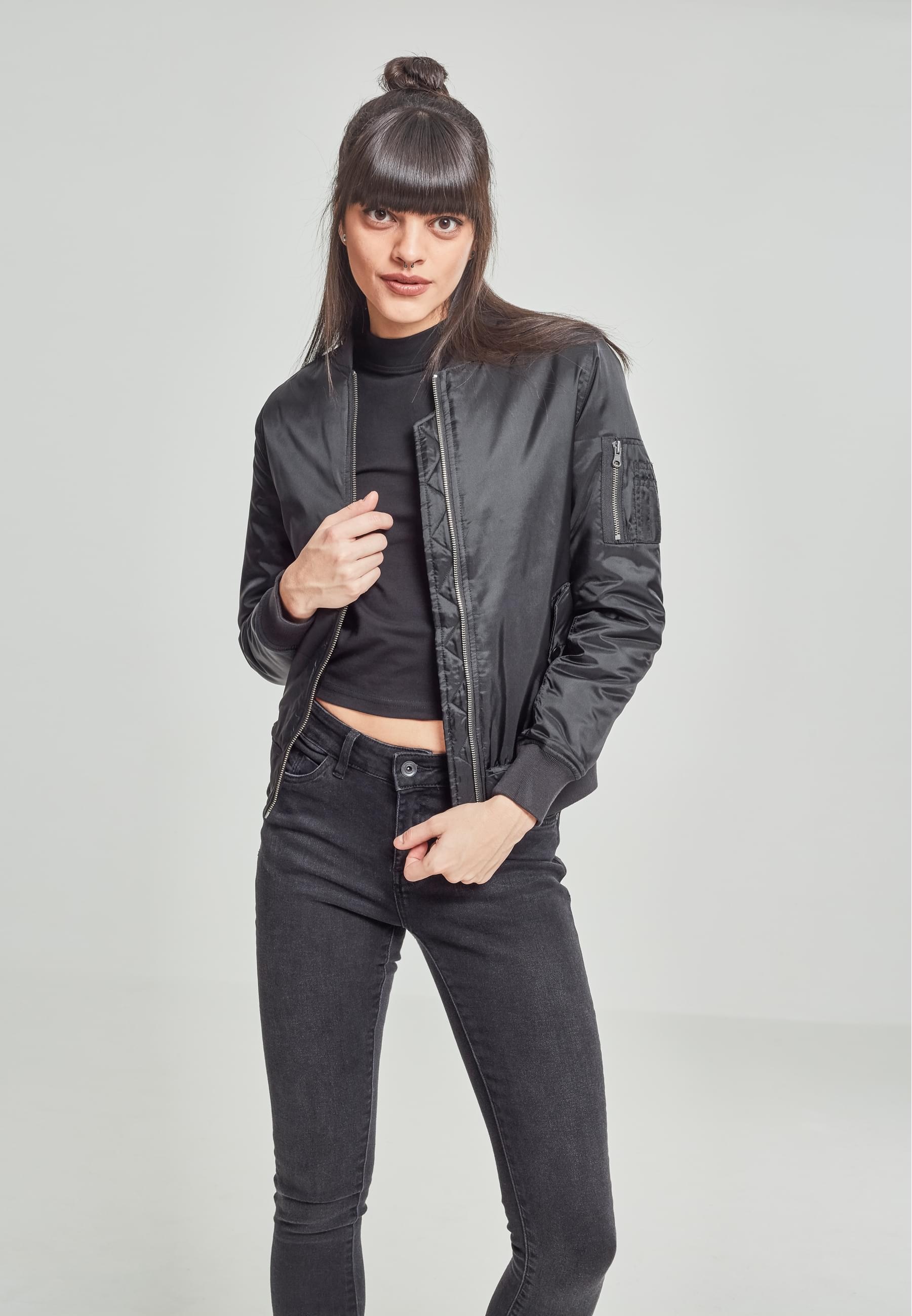 URBAN CLASSICS Allwetterjacke »Urban Classics Damen Ladies Basic Bomber Jacket«, (1 St.), ohne Kapuze