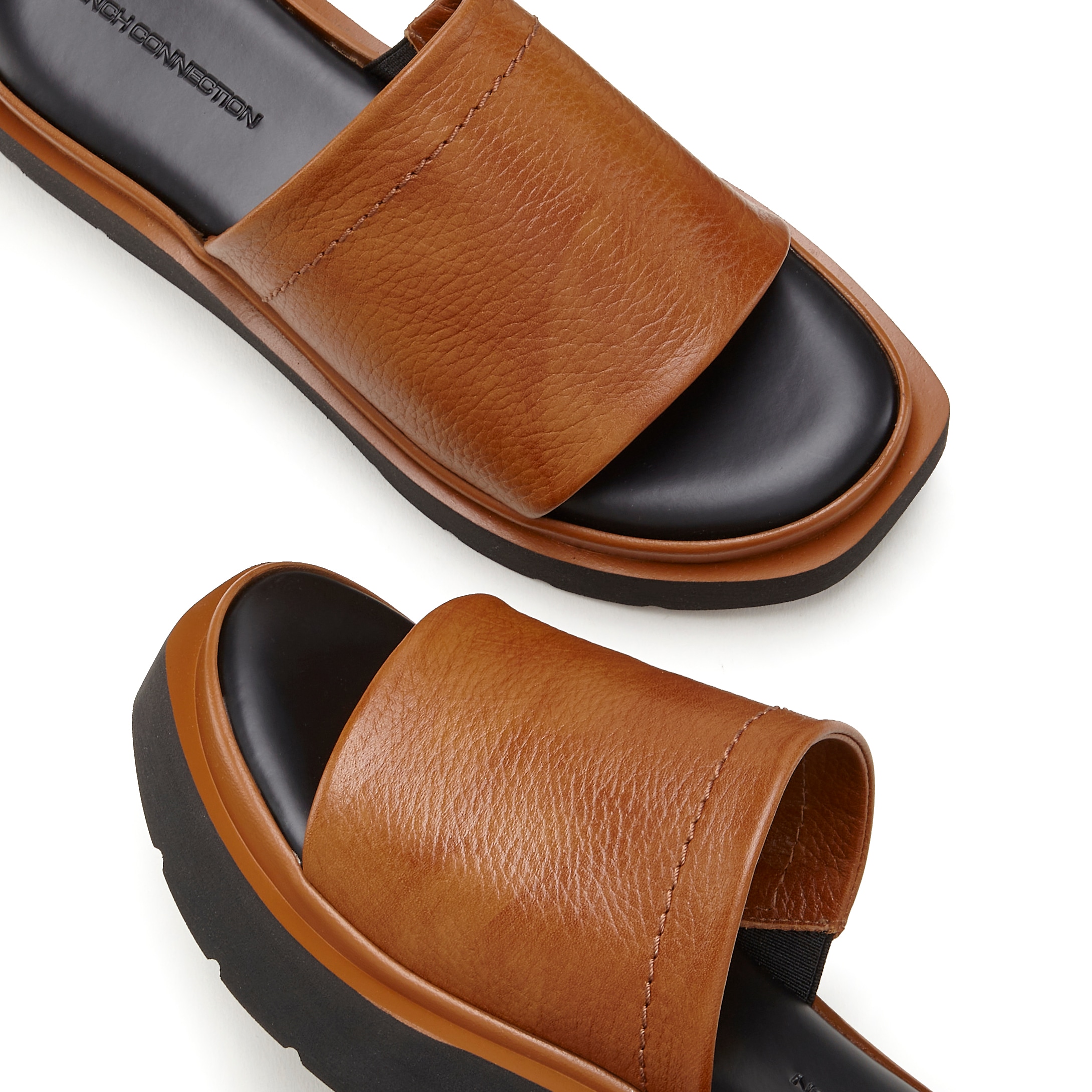 French Connection Pantolette, Mule, Sandale, offener Schuh aus Leder