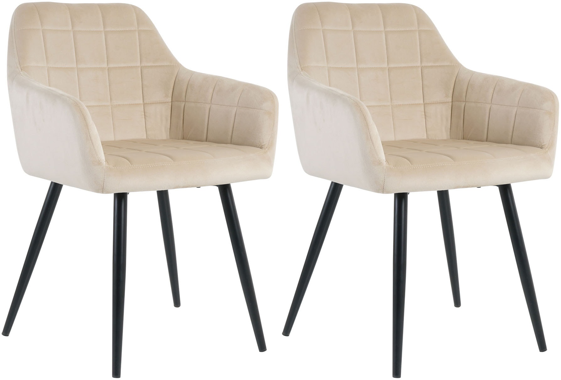 Möbilia 4-Fußstuhl (Set) 2 Stk.mit Quadratsteppung innen günstig online kaufen