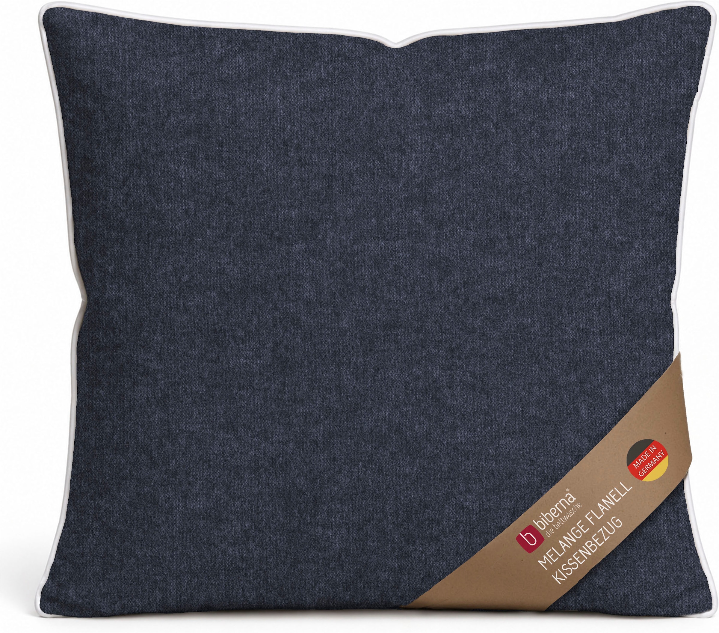 Biberna Kissenbezug »0840500 HERMAL Premium Biber Melange-Flanell 100% Baumwolle« Kissenhülle, wärmend & weich, Reißverschluss, Satinpaspel
