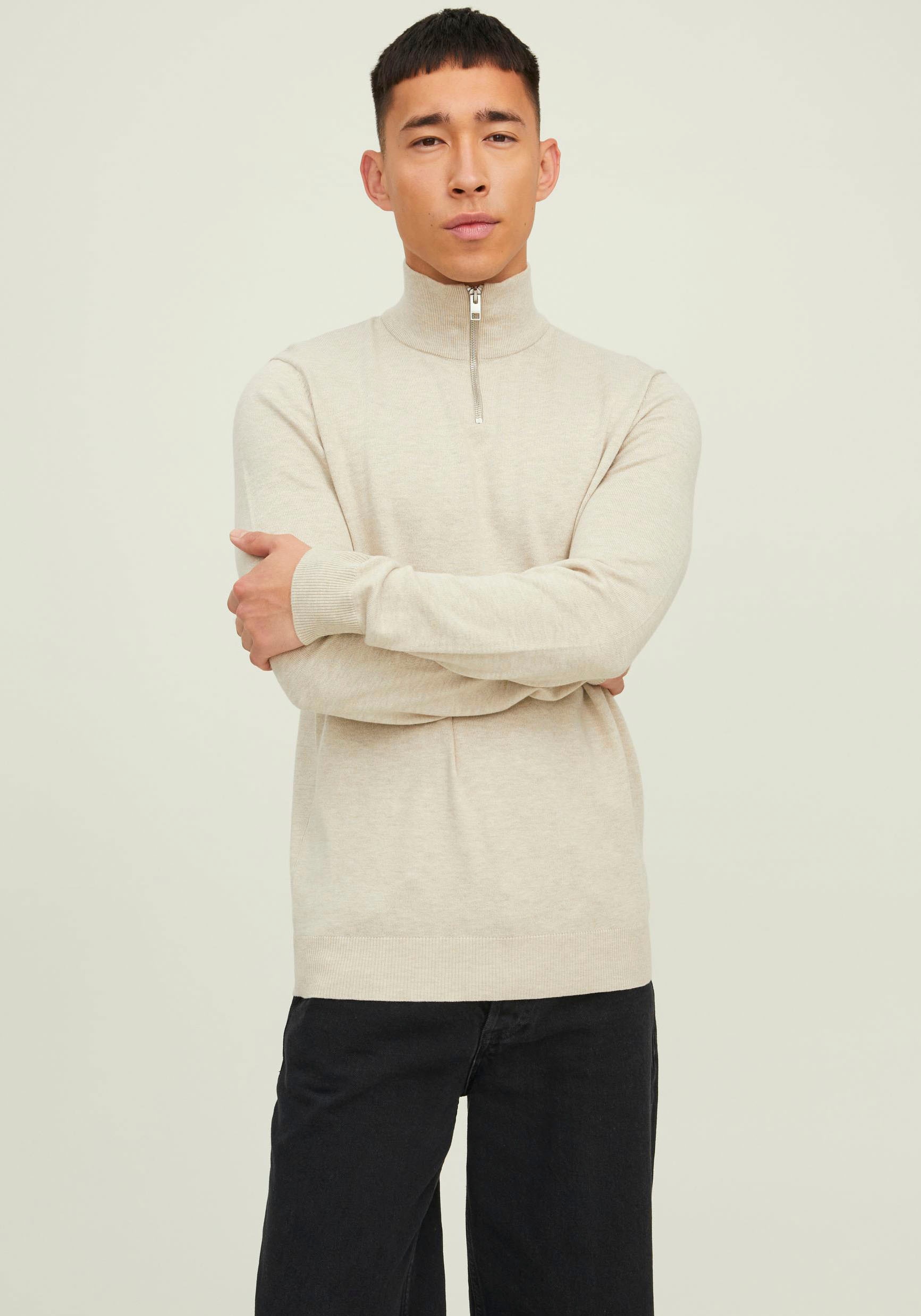 Jack & Jones Rundhalspullover "EMIL KNIT HALF ZIP"