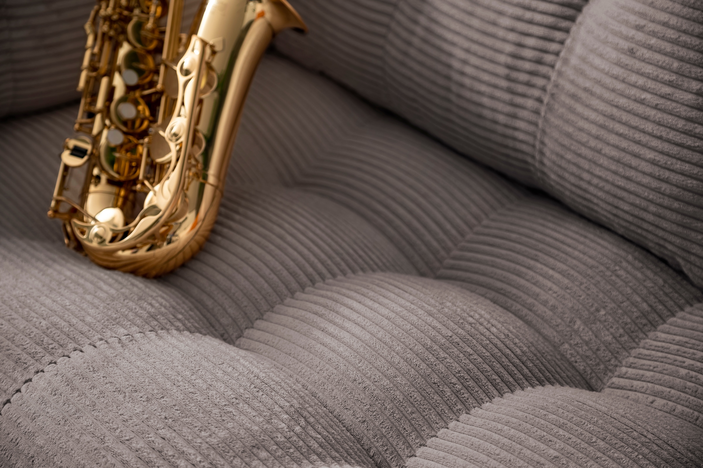 Trends by HG 3-Sitzer »Landau«, in Cord-Stoff mit Metallfuß