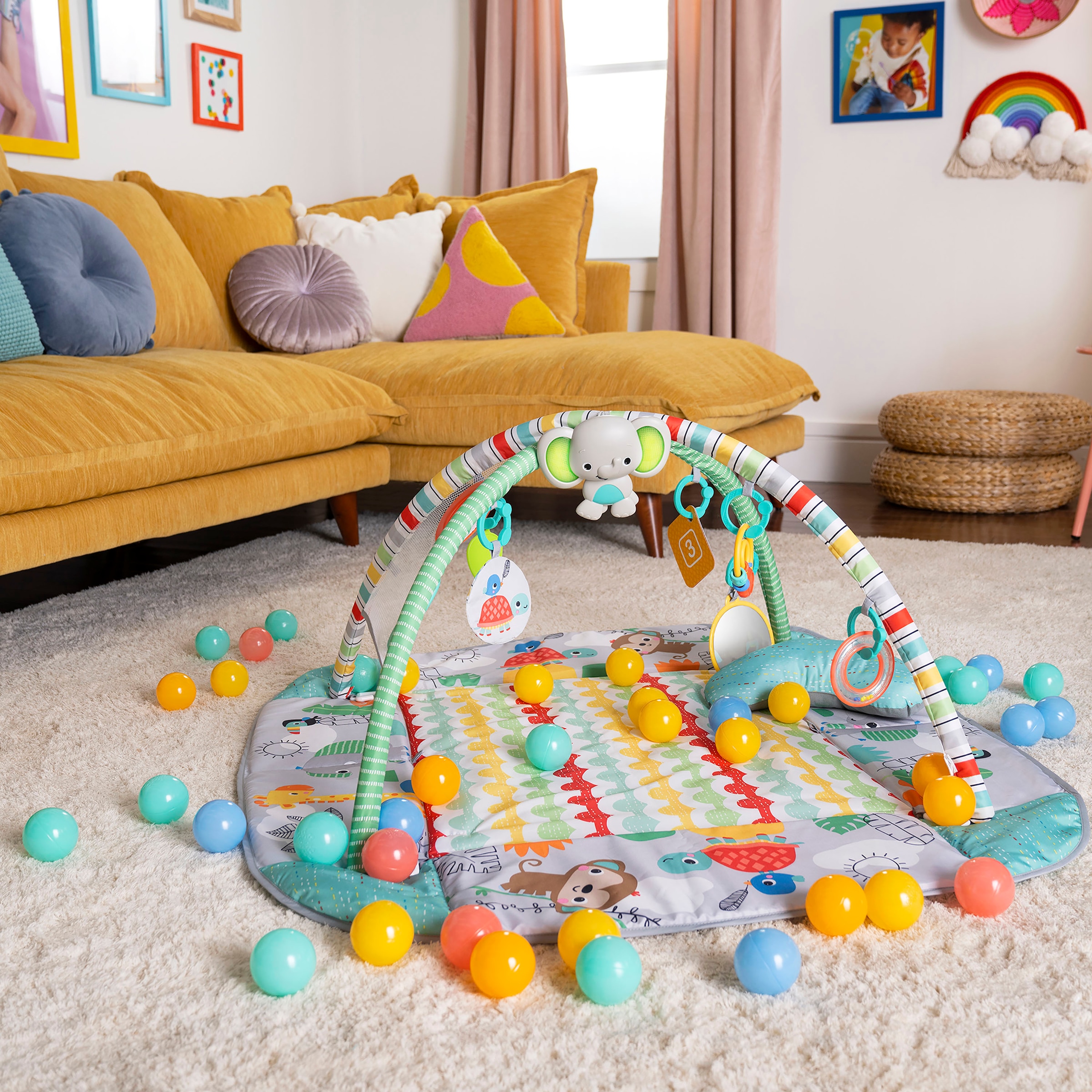 Bright Starts Spielbogen »5-in-1 Your Way Ball Play™ Activity Gym & Ball Pit - Totally Tropical™«, mit Licht und Sound