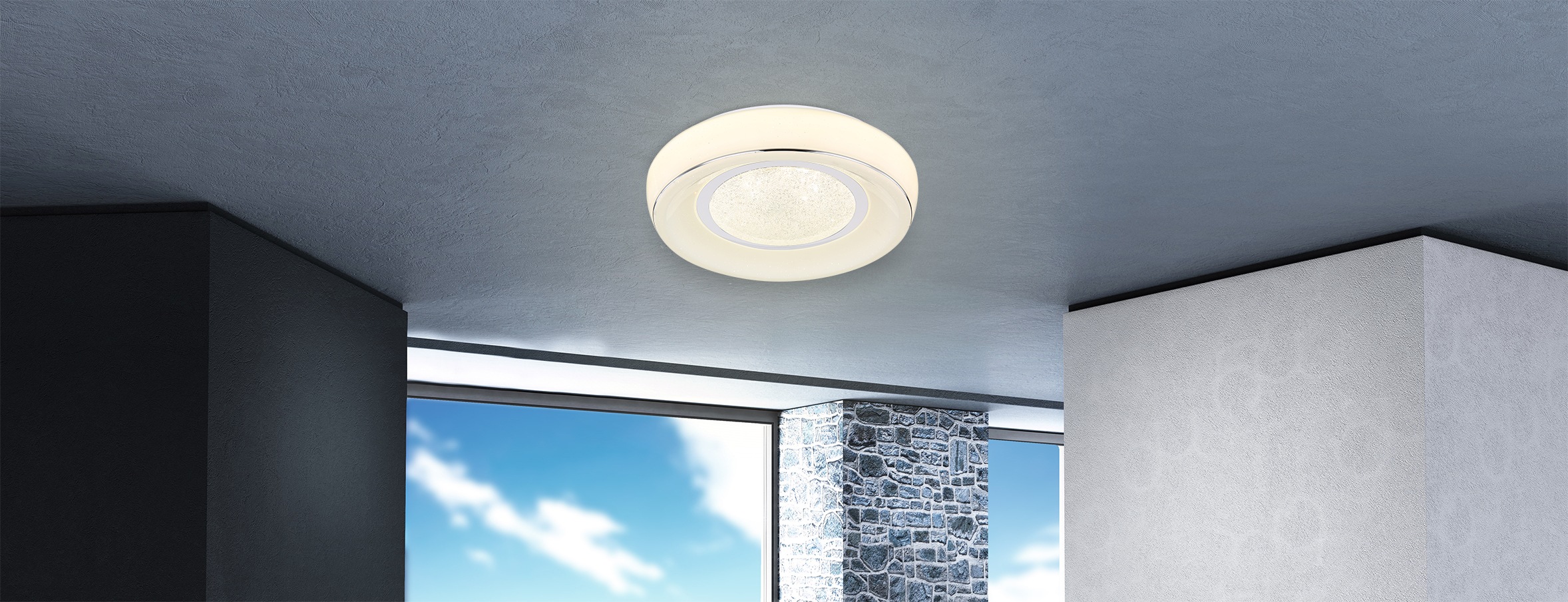 GLOBO LIGHTING LED Deckenleuchte »MICKEY«, Leuchtmittel LED-Modul | LED fest integriert, Deckenlampe/rund/Wohnzimmer/Schlafzimmer/Kristalle