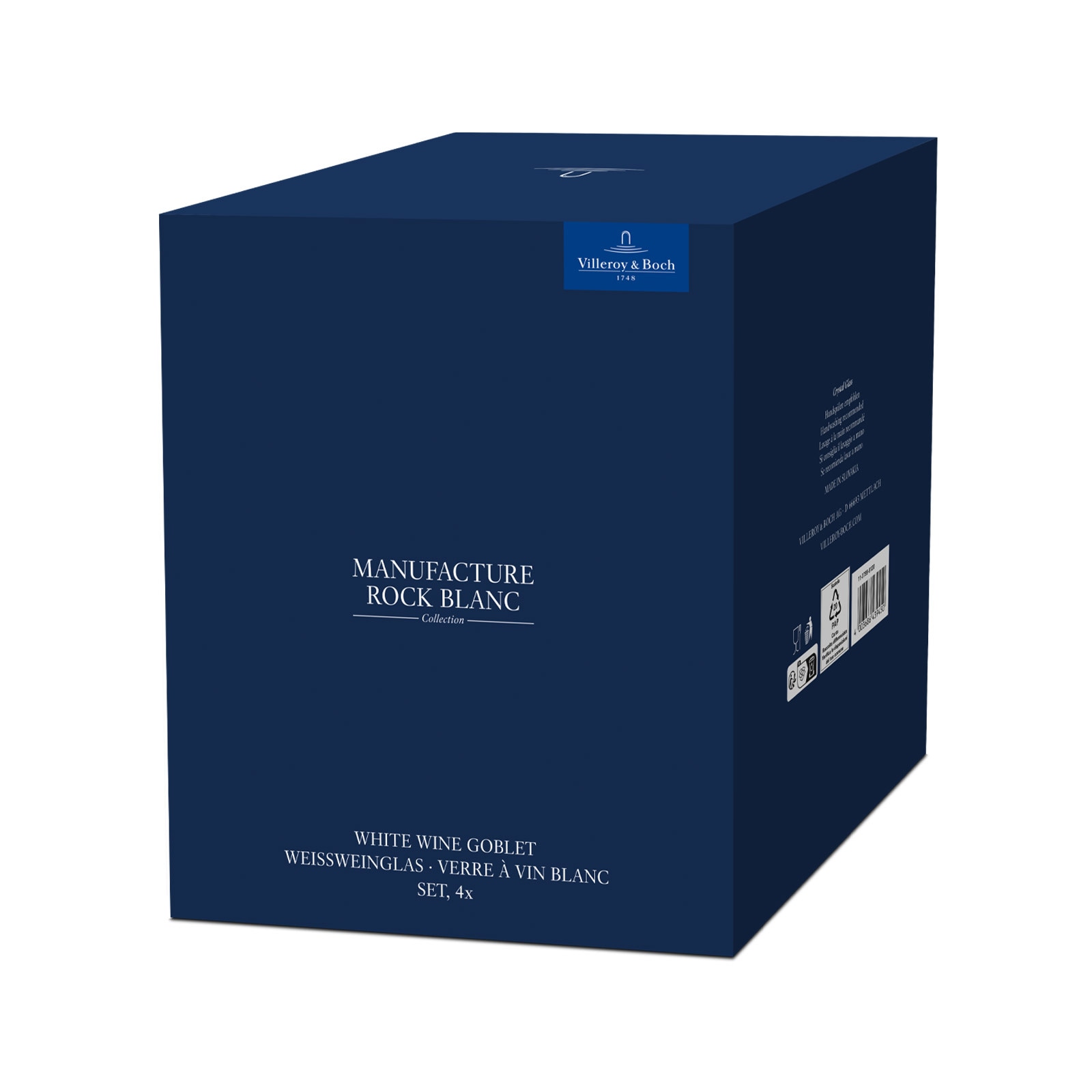 Villeroy & Boch Weißweinglas »Weißweingläser Manufacture Rock 380 ml 4er Set weiß-transparent«