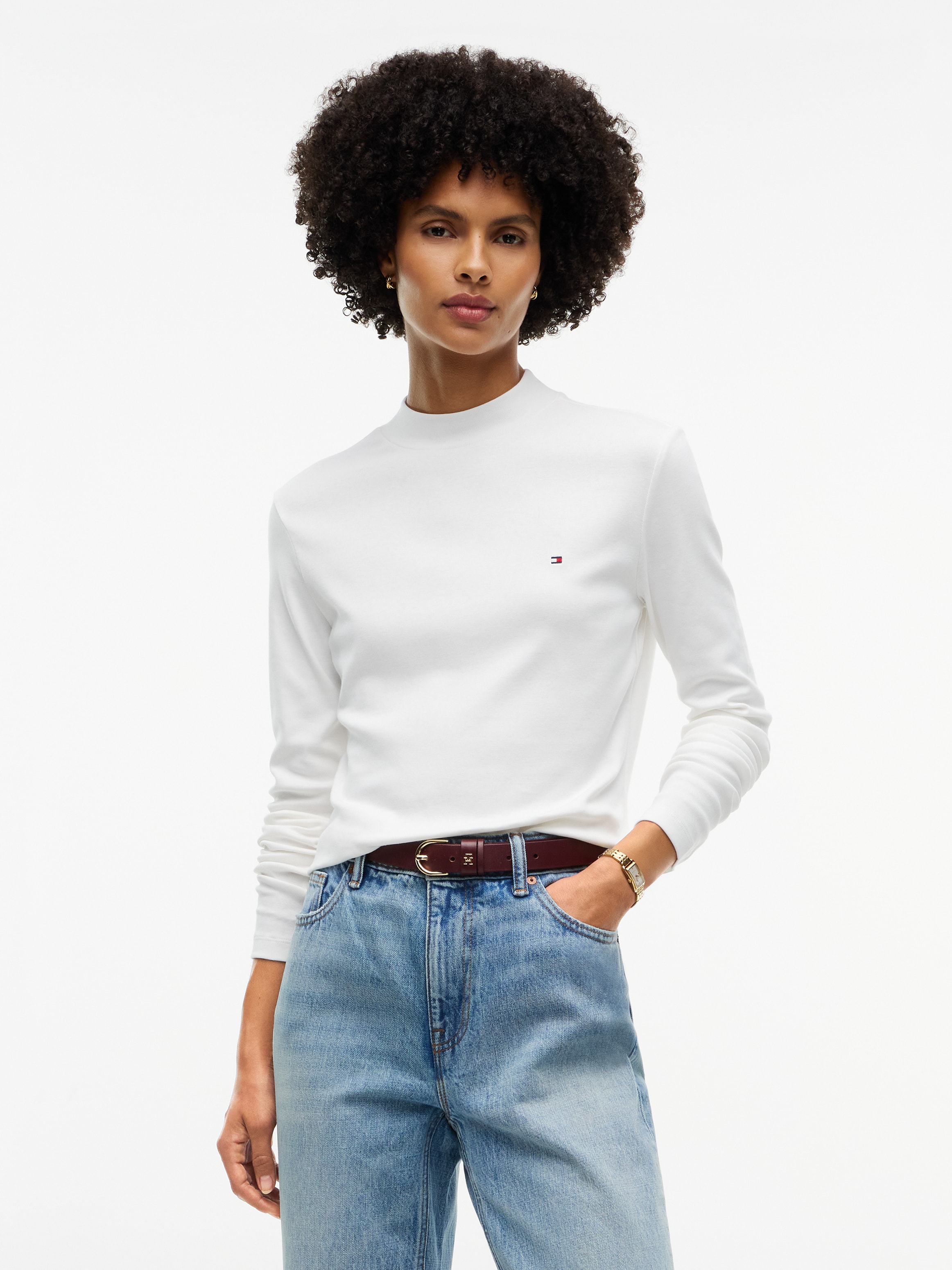 Tommy Hilfiger Langarmshirt "SLIM CODY MOCK-NK LS" Baumwolle, slim fit