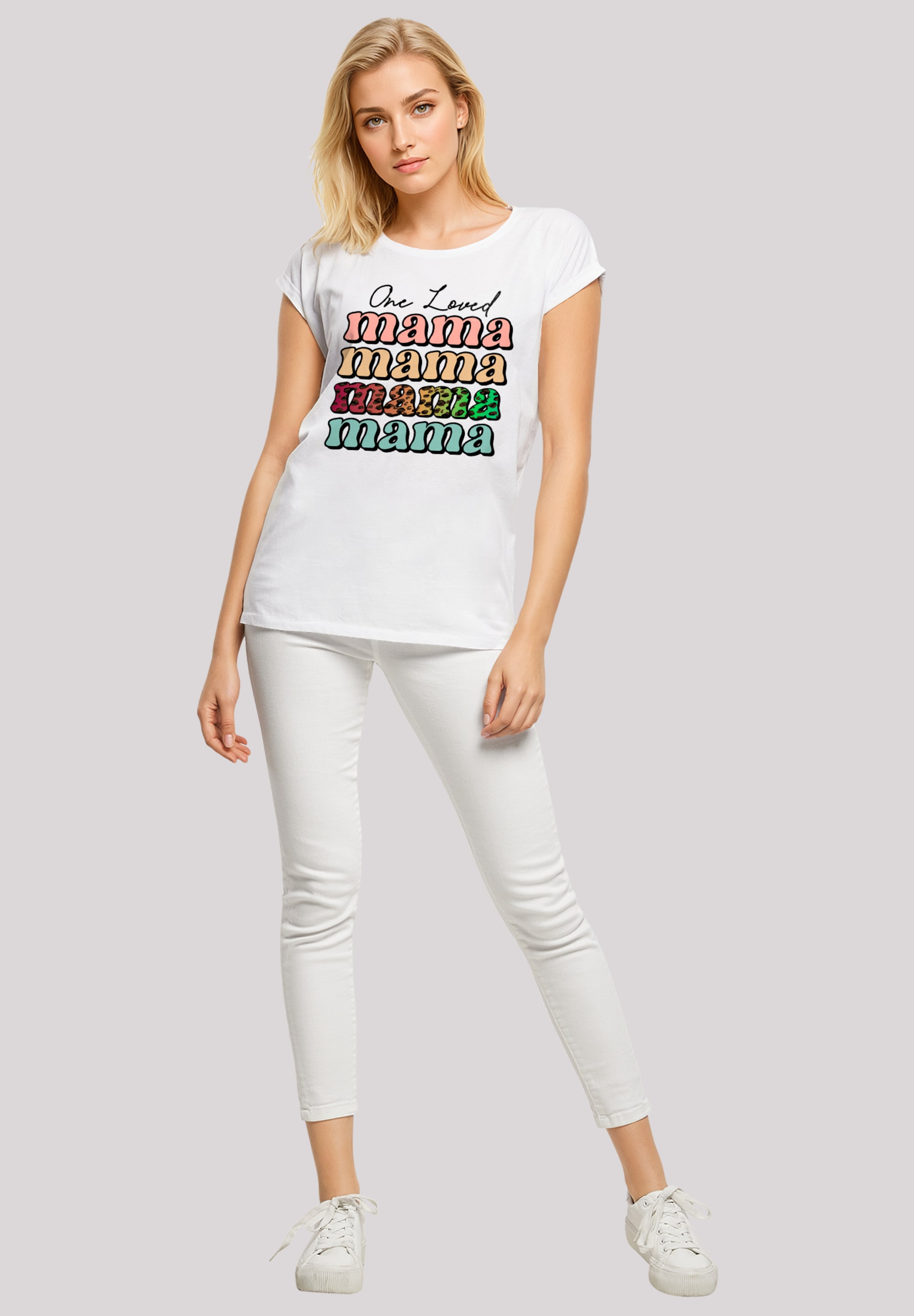 F4NT4STIC T-Shirt »Mothers Day Mama Typography Leopard Print Pastel«, Premium Qualität