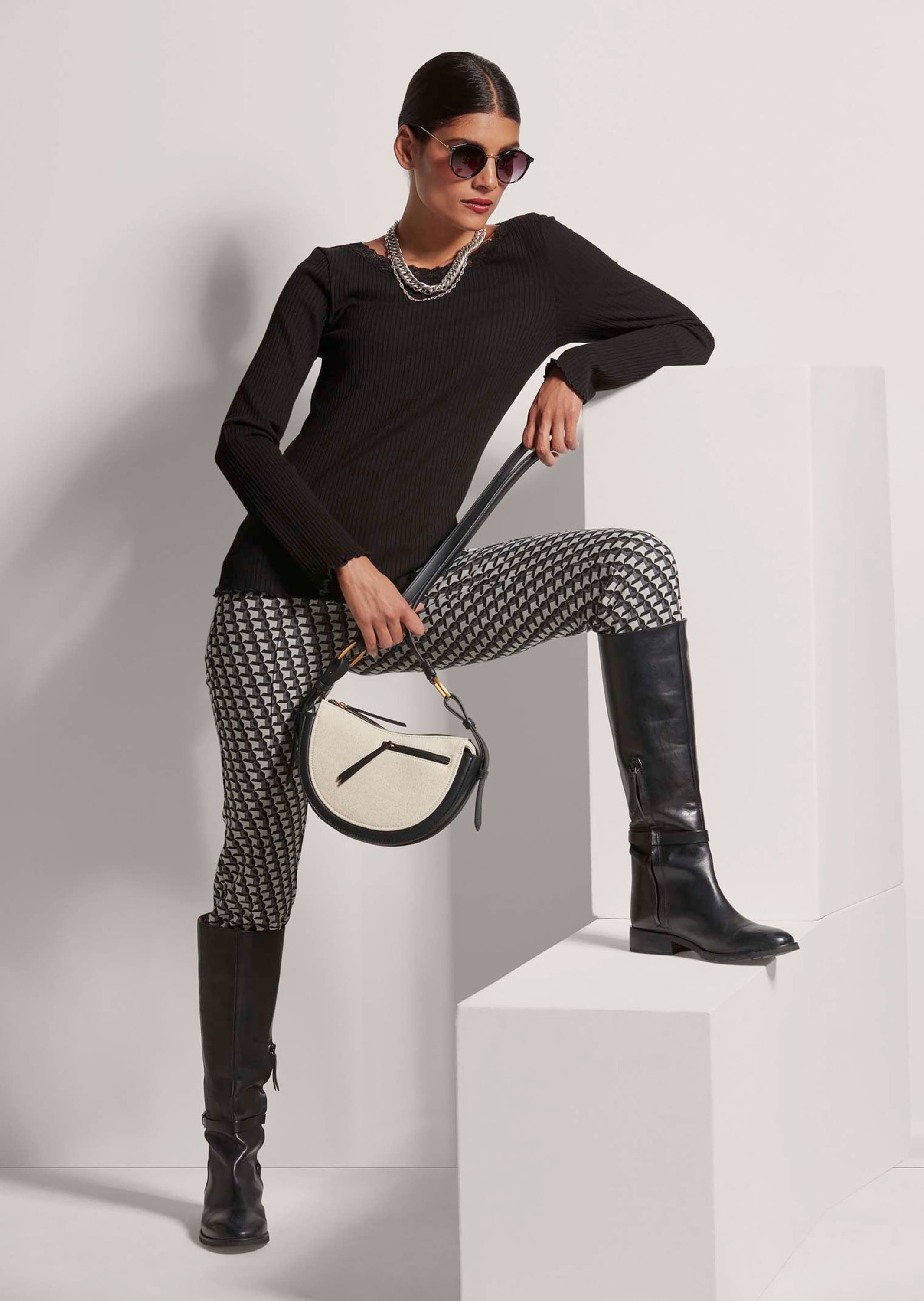 MADELEINE Langarmshirt »Shirt Rippen-Shirt mit Spitze«