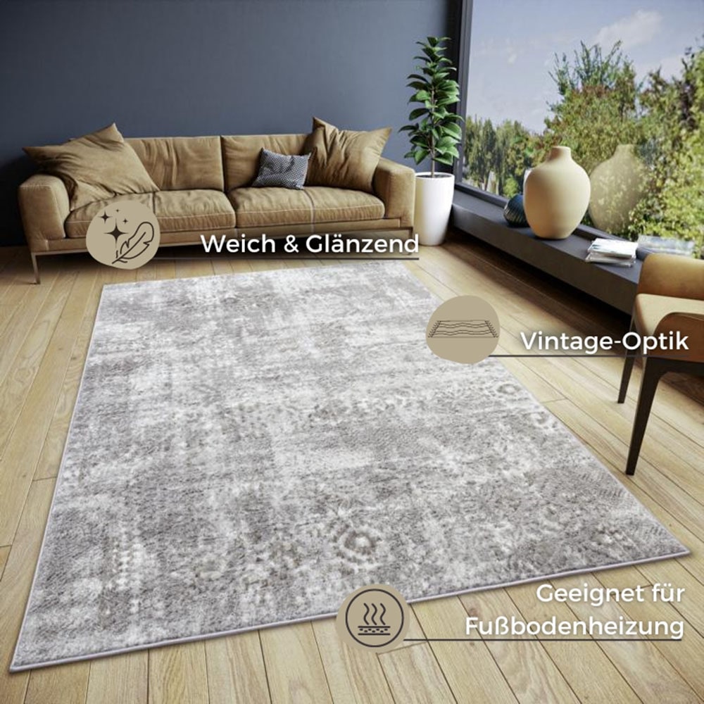 HANSE Home Teppich »Style«, rechteckig, 13 mm Höhe, Vintage, Kurzflor, Orient Optik, pflegeleicht, robust, glänzend