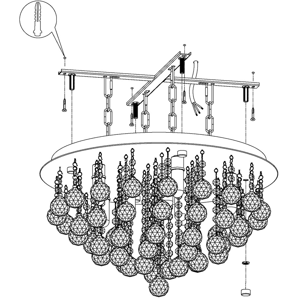 EGLO LED Deckenleuchte »ALMONTE«, G9, Warmweiß, chrom / Ø50 x H30cm / inkl. 8xG9 (je 3W, 360lm, 3000K) / Deckenlampe mit warmweißer Lichtfarbe - IP44 spritzwassergeschützt - Schlafzimmerlampe - Flurlampe - Wohnzimmerlampe - Kristalllampe - Kristall