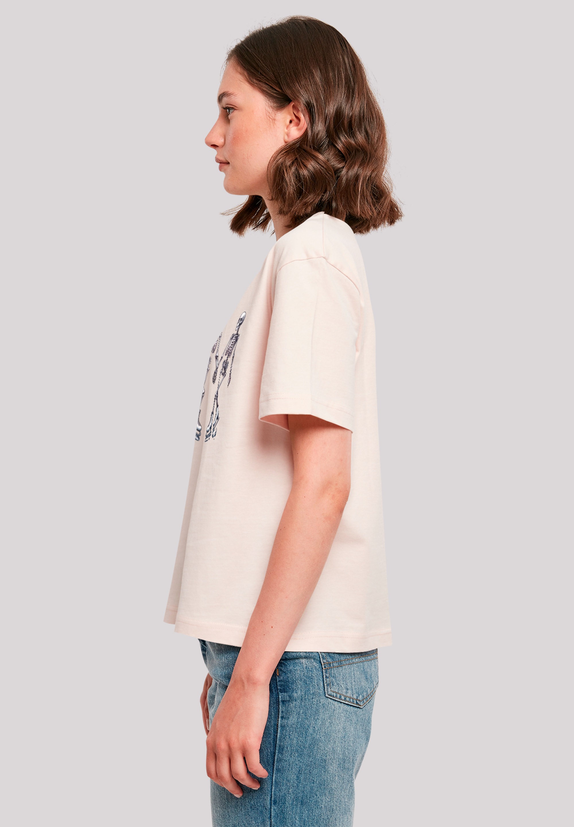 F4NT4STIC T-Shirt »Skelettpaar Eislaufen Valentinstagsgeschenk« Premium Qualität