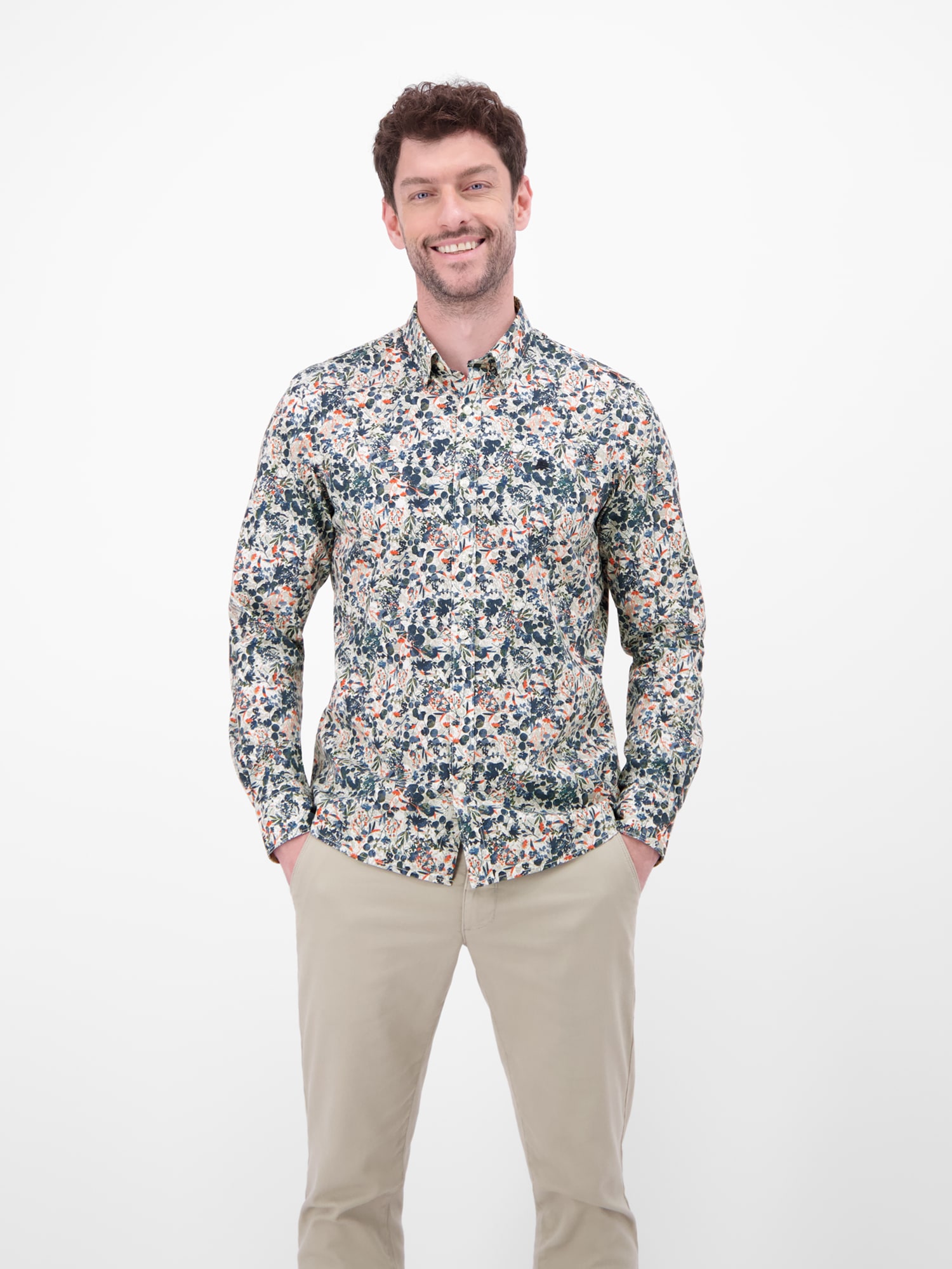 LERROS Langarmhemd "LERROS Langarmhemd mit floralem Alloverprint" günstig online kaufen