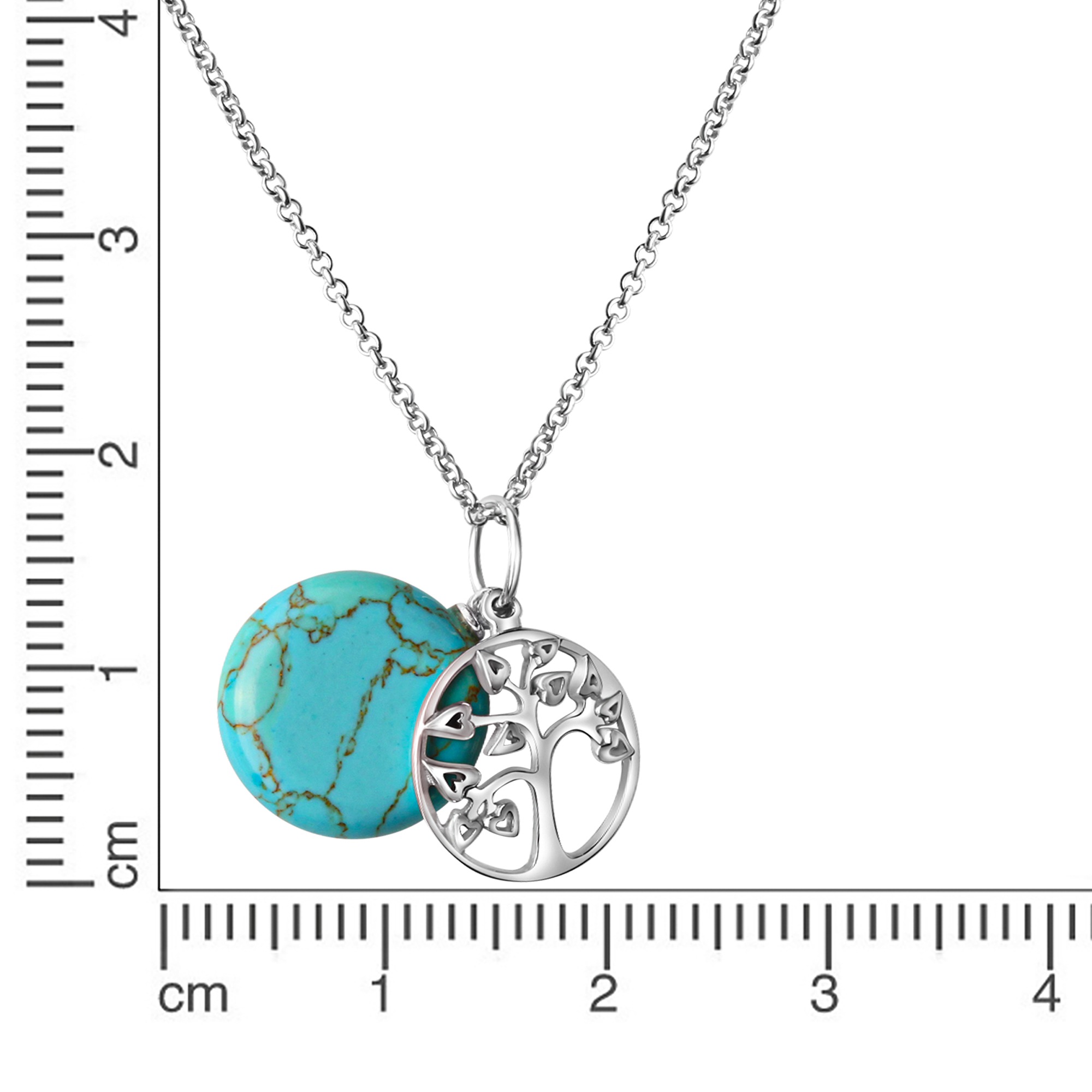 Vivance Kette mit Anhänger »925/- Sterling Silber rhodiniert mit 1 Türkis«