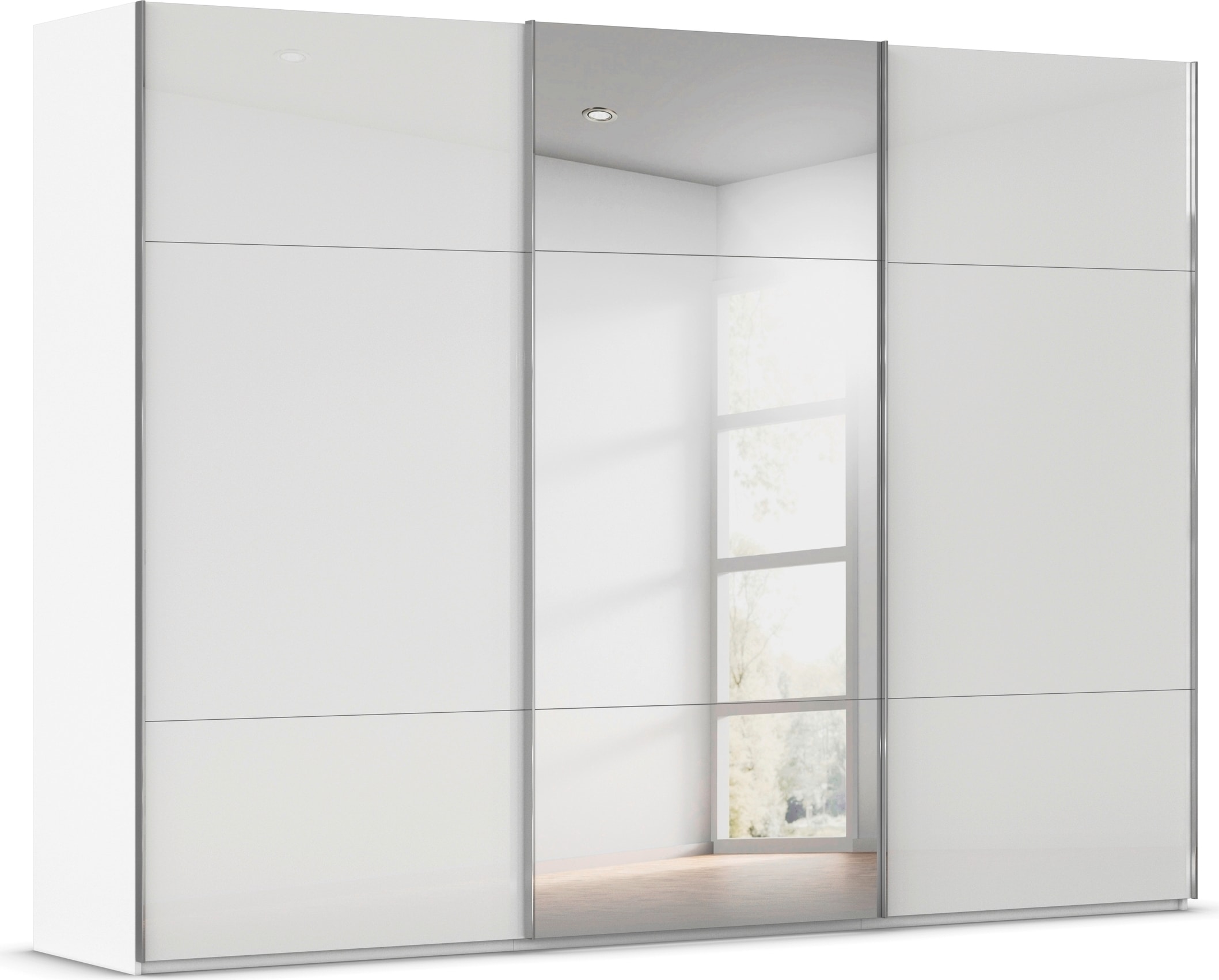 rauch Schwebetürenschrank "Kleiderschrank Schrank Garderobe Schlafzimmerschrank CONTIDO" 3 verschiedene Ausstattungen BASIC/CLASSIC/PREMIUM (inkl. SOFT-CLOSE), aus hochwertigem Material in 6 Breiten 2 Griff-Farben MADE IN GERMANY