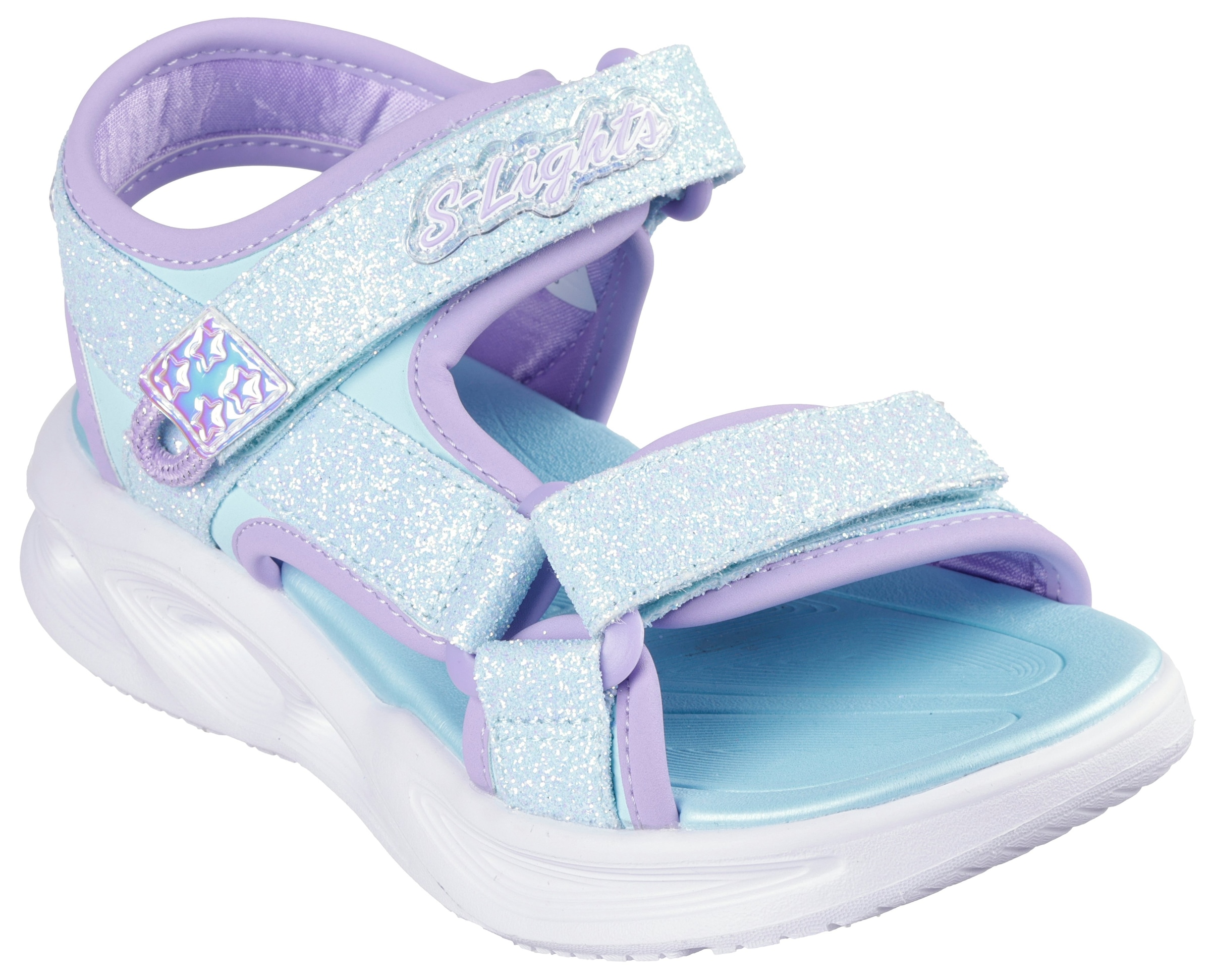Skechers Sandale »SOLA GLOW SANDAL«, Klettschuh, mit Glitzer, Blinkfunktion, Größenschablone zum Download