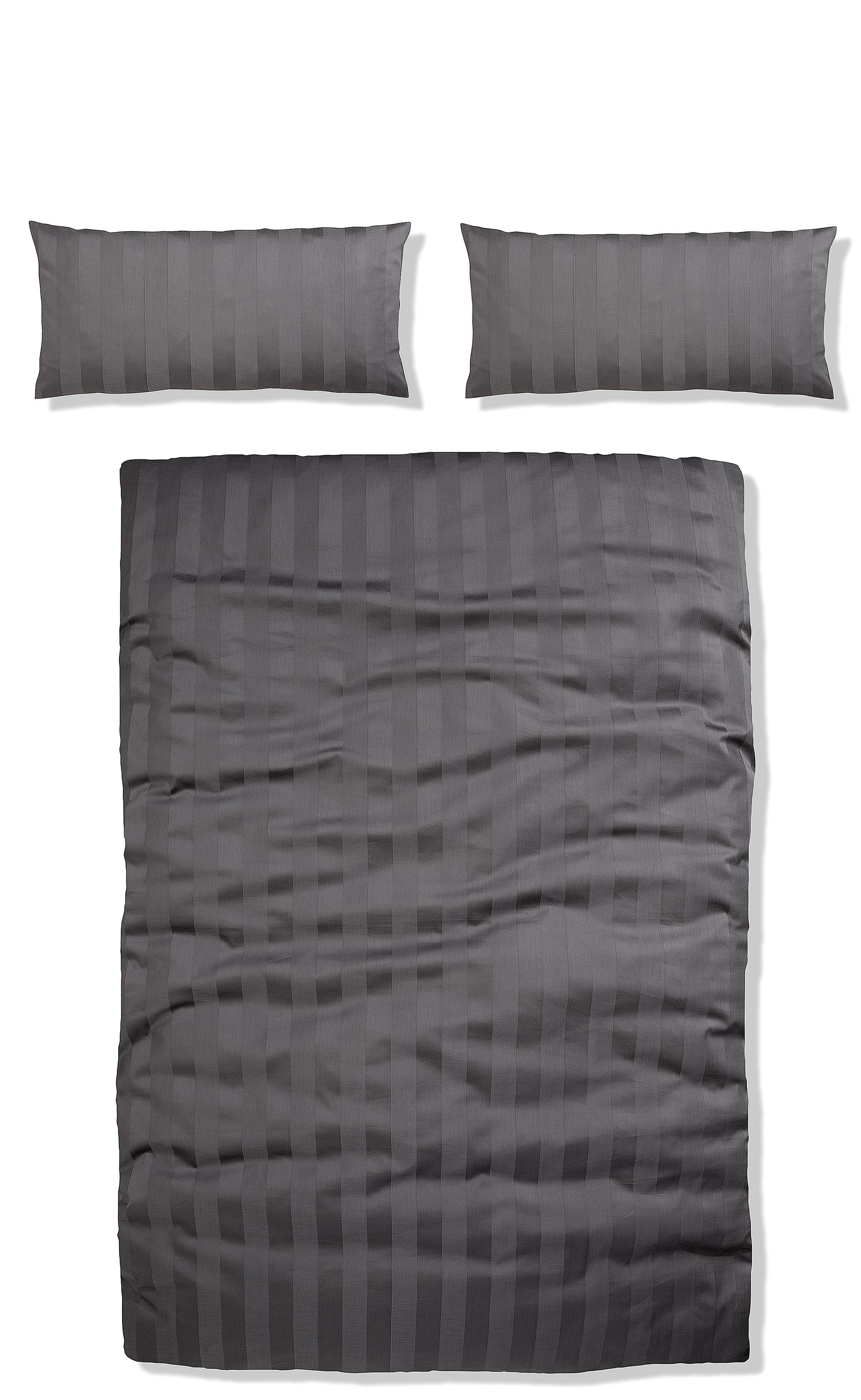OTTO home Bettwäsche "MALIA mit eingewebten Streifen, uni" 2 Stk. Bettwäsche aus 100% Baumwolle, Bettwäsche in Mako-Satin-Qualität