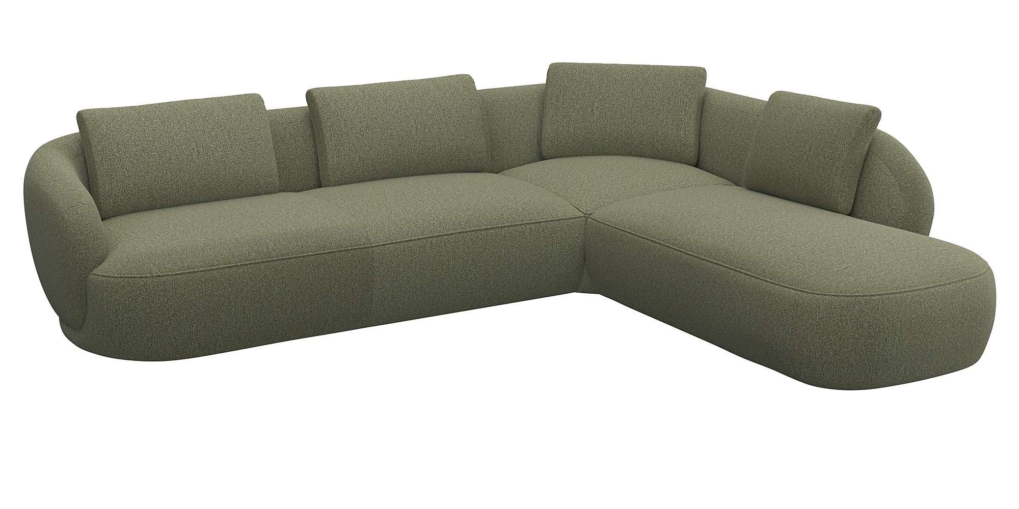 FLEXLUX Ecksofa "Torino, rund, L-Form, Sofa-Ecke mit Ottomane", Modernes, o günstig online kaufen