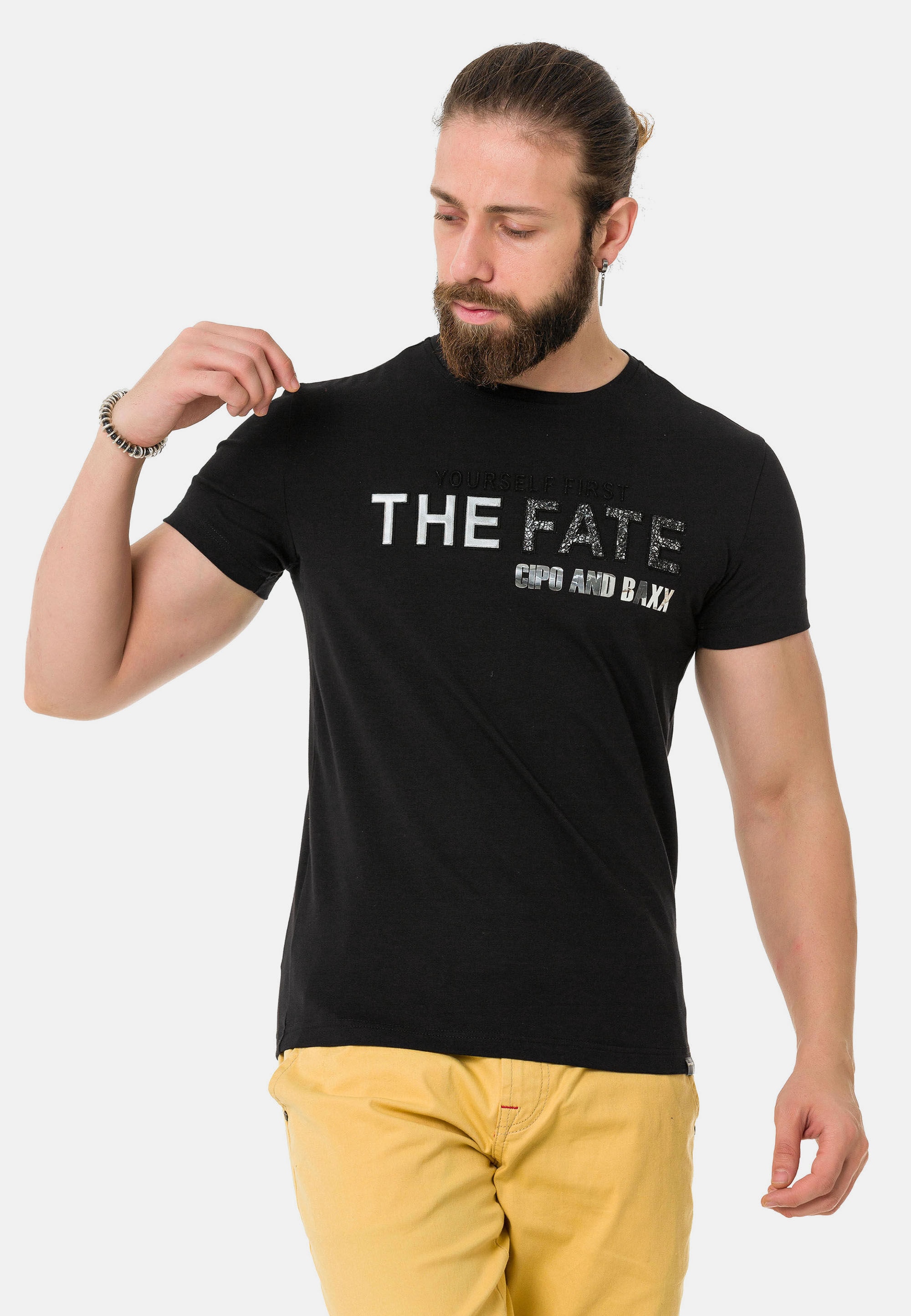 Cipo & Baxx T-Shirt »T-Shirt«, mit Rundhals-Ausschnitt