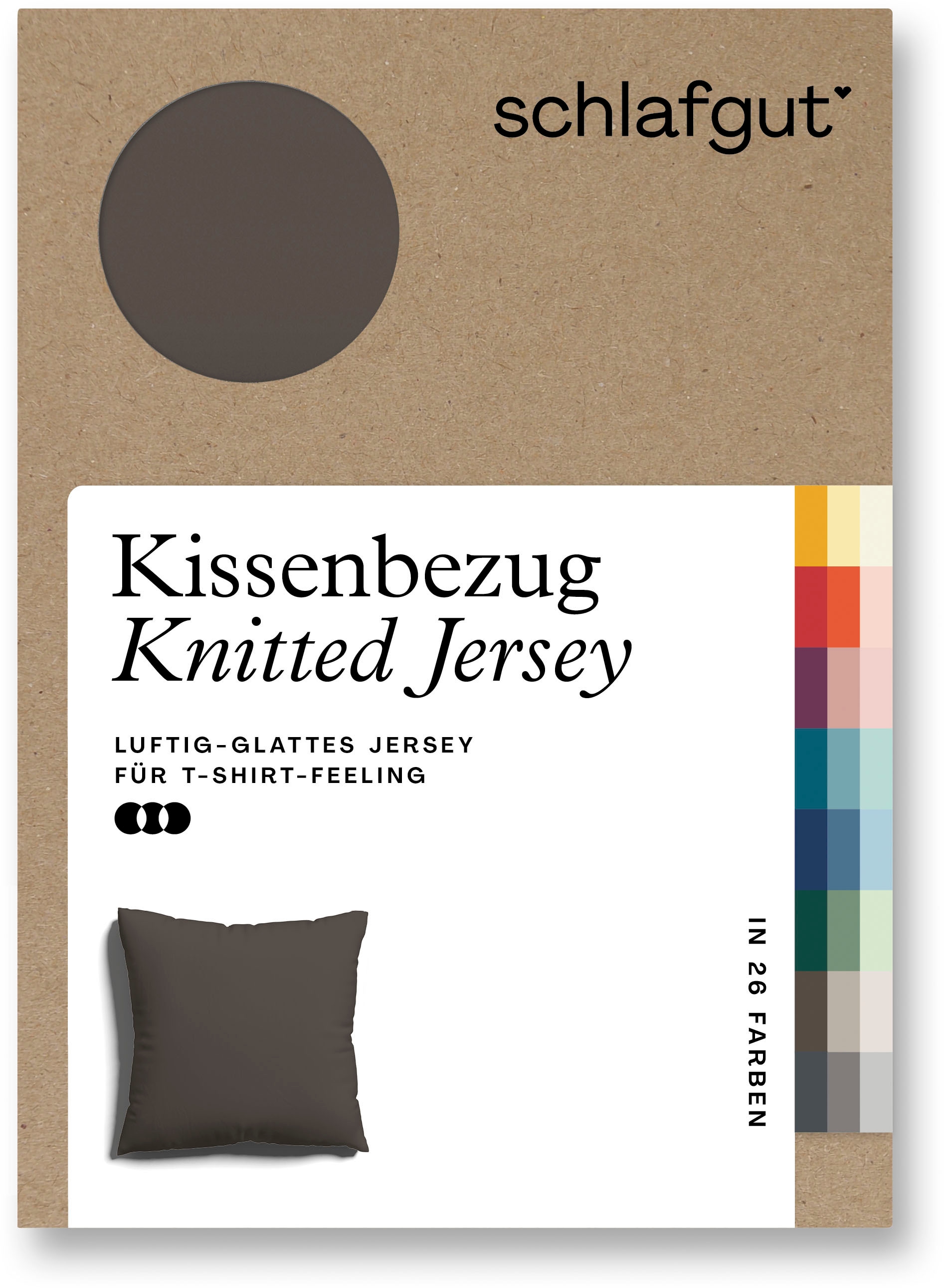 Schlafgut Kissenbezug "Knitted Jersey aus Bio-Baumwolle mit Elasthan, bügelfrei,", (1 St.), besonders fein gestrickt, Ki