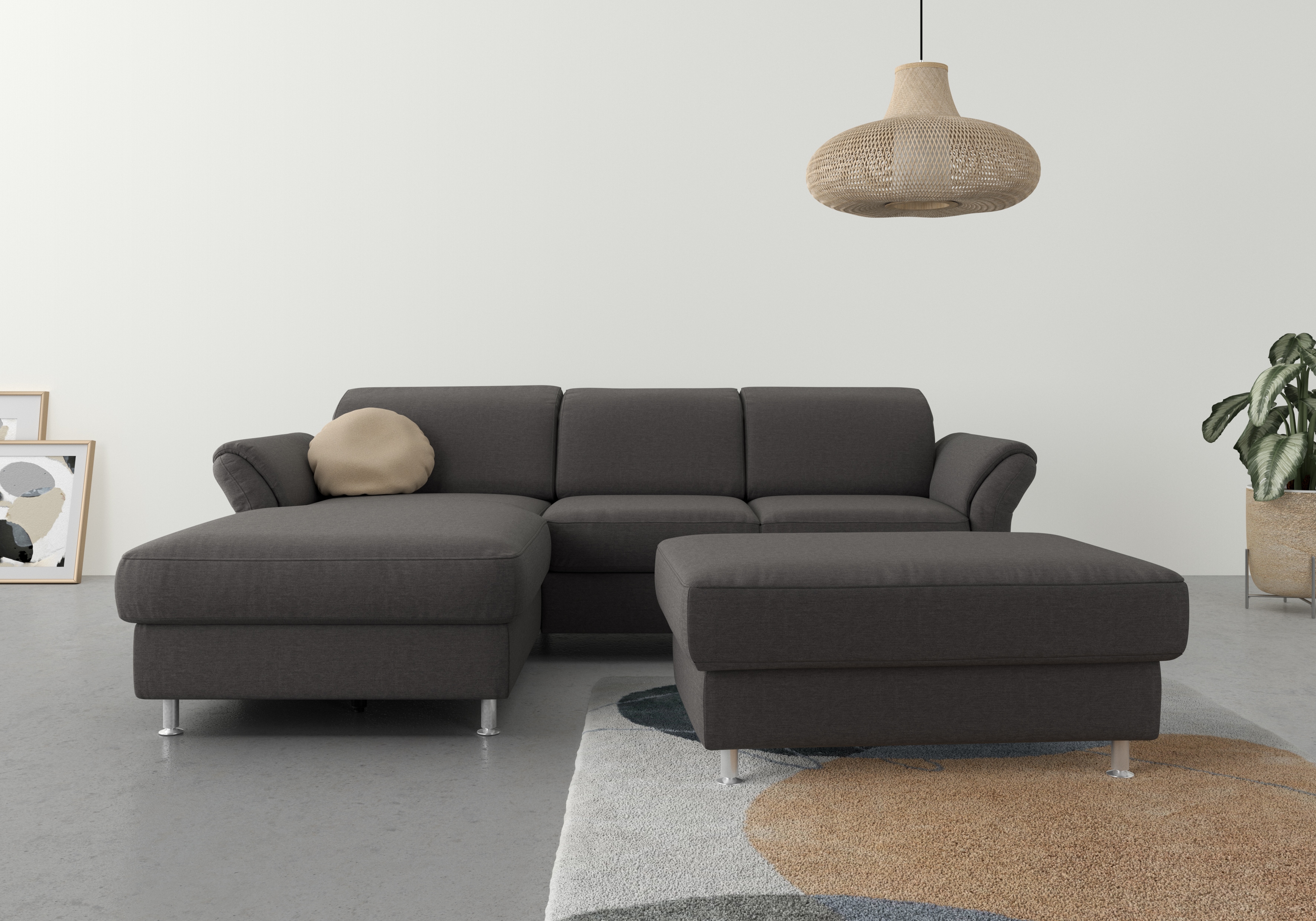 sit&more Ecksofa "Apulia L-Form" wahlweise Schlaffunktion, Bettkasten und Kopf- und Armteilverstellung