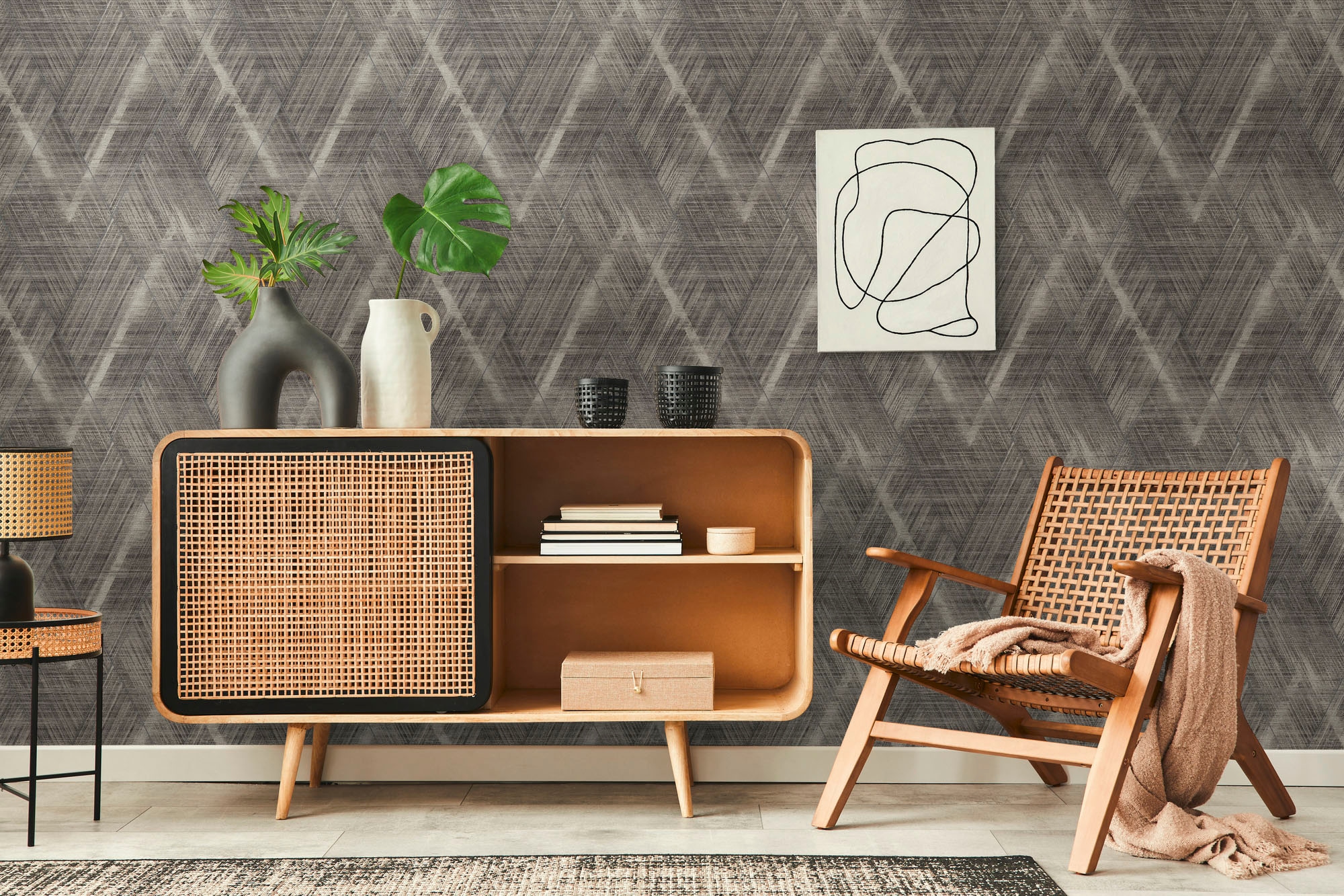 A.S. Création Vliestapete »THE BOS Grafisch«, leicht glänzend-gemustert-abstrakt, Grafiktapete Tapeten Wohnzimmer Schlafzimmer Küche modern Design Optik