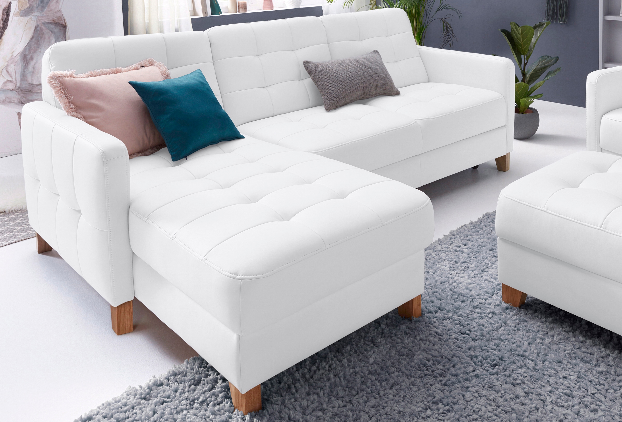 exxpo - sofa fashion Ecksofa »Elio, kompakt und komfortabel, bequem und zeitloses Design, L-Form«, wahlweise mit Bettfunktion