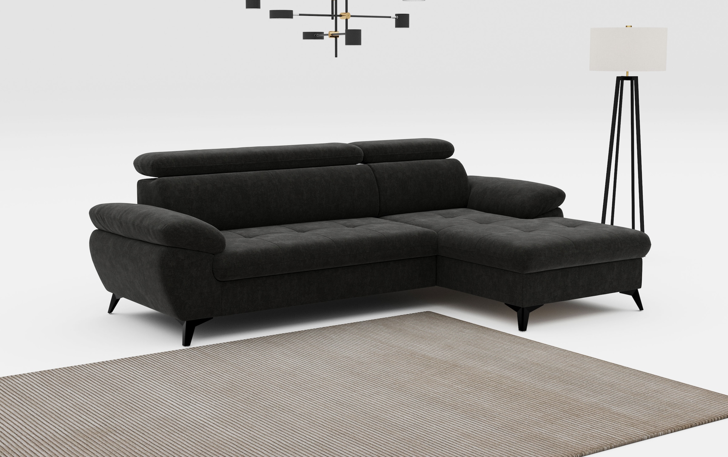 COTTA Ecksofa "Hudson" optional mit Schlaffunktion und XL Bettkasten, Liegefläche 190x119cm