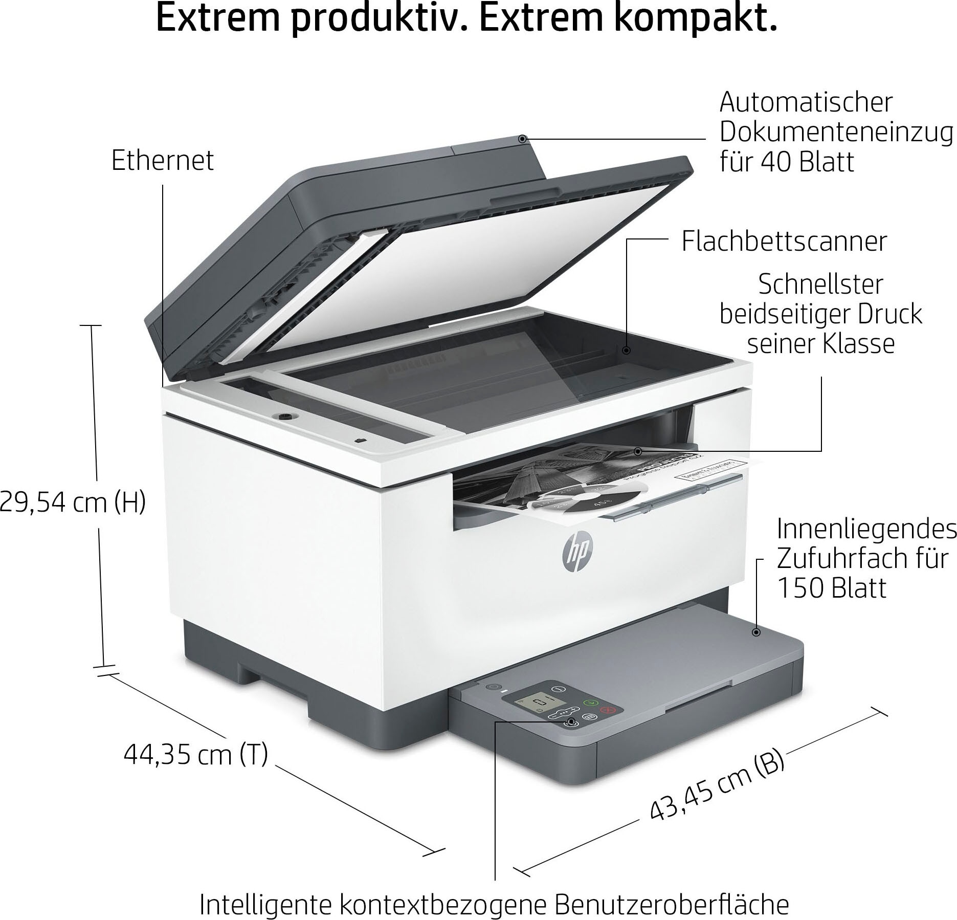 HP Multifunktionsdrucker »LaserJet MFP M234sdn«, 2 Monate gratis Drucken mit HP Instant Ink inklusive