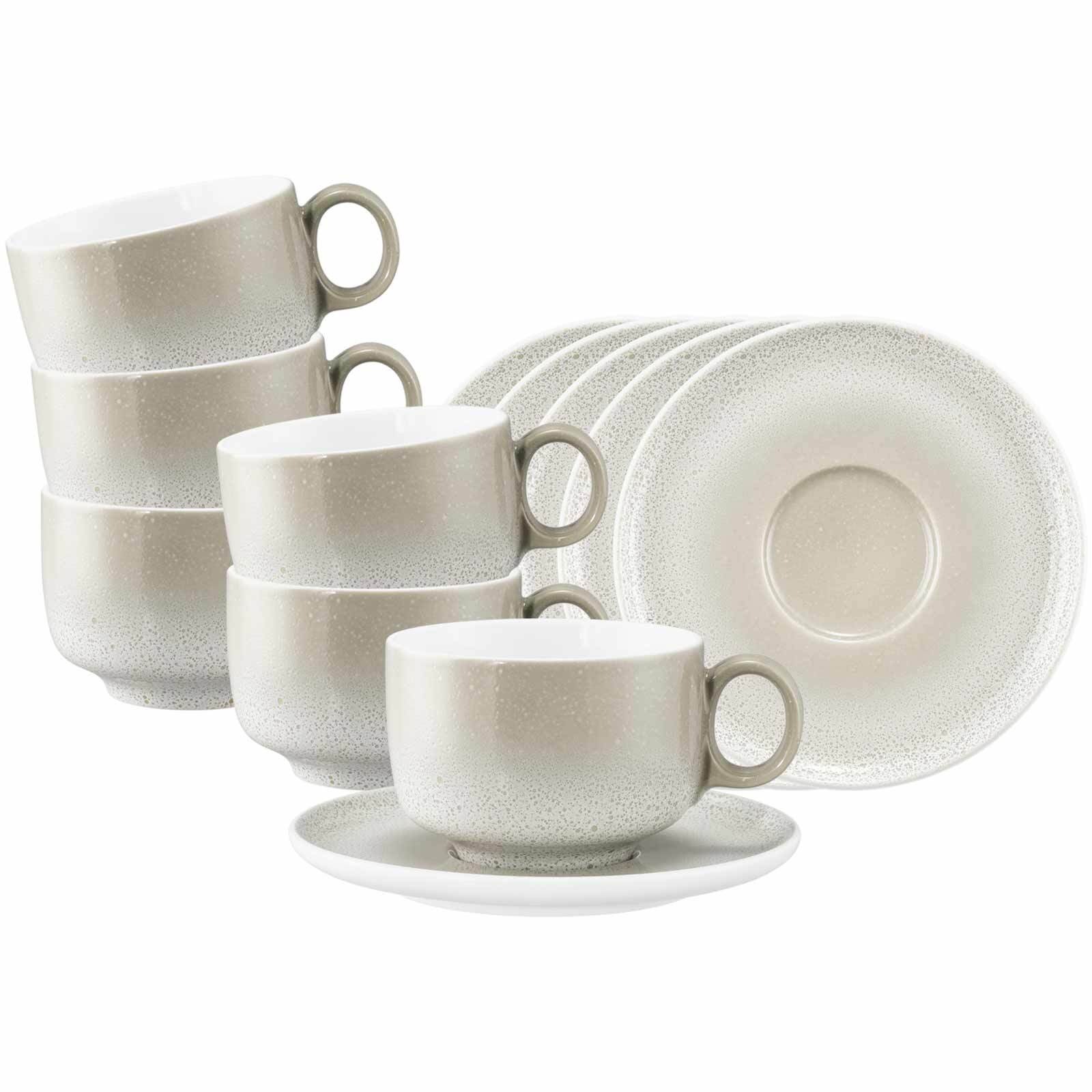 Seltmann Weiden Tasse »Milchkaffeetassen mit Untertassen Sento Home 350 ml 6er Set« Spülmaschinengeeignet, Mikrowellengeeignet, Ofenfest, Salamandergeeignet, Kühlschrankgeeignet, Gefrierschrankgeeignet