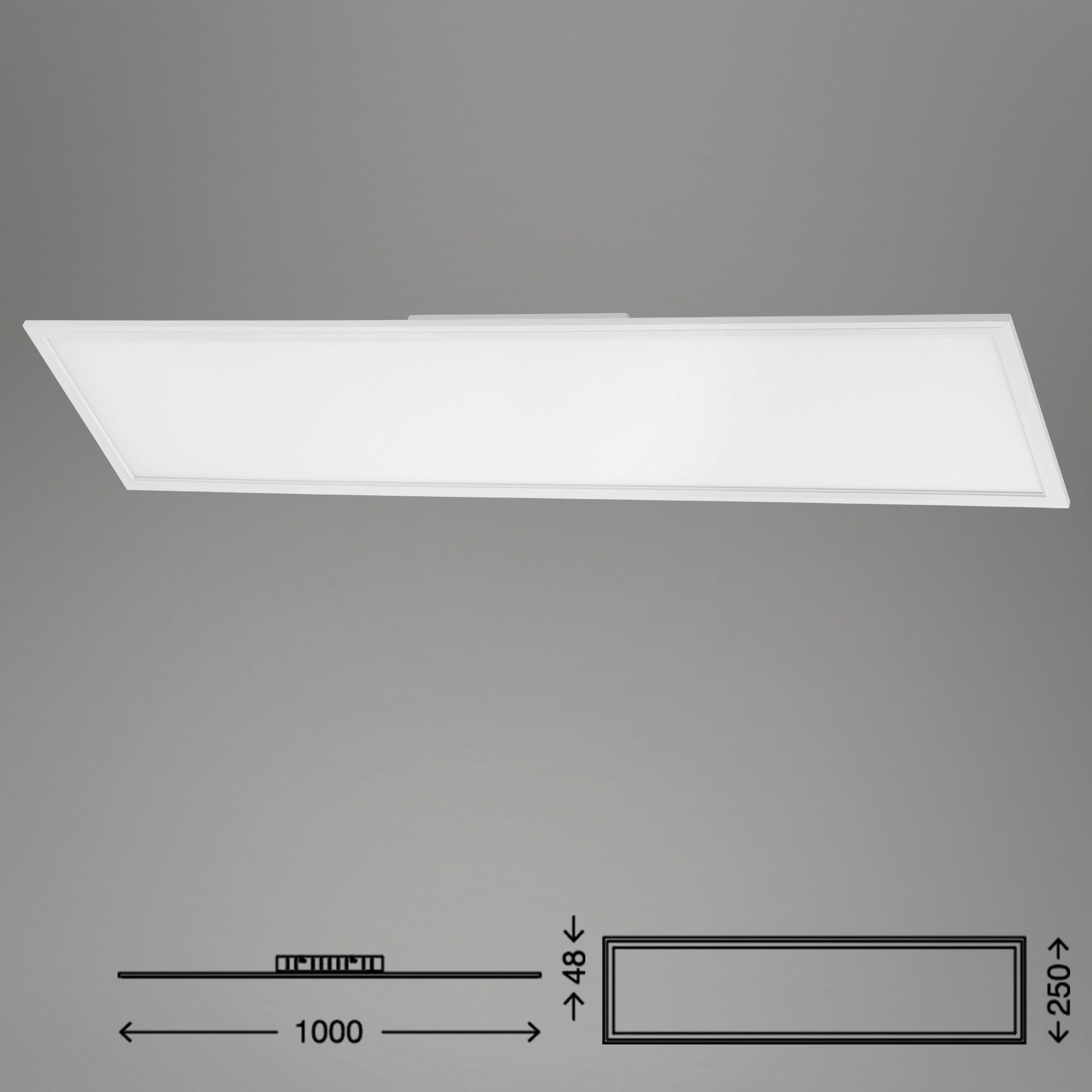 Briloner Leuchten LED Panel »7167016 Piatto«, Leuchtmittel LED-Board | LED fest integriert, Deckenlampe, 100x25x6cm, 24W, Wohnzimmer, Schlafzimmer, Flur